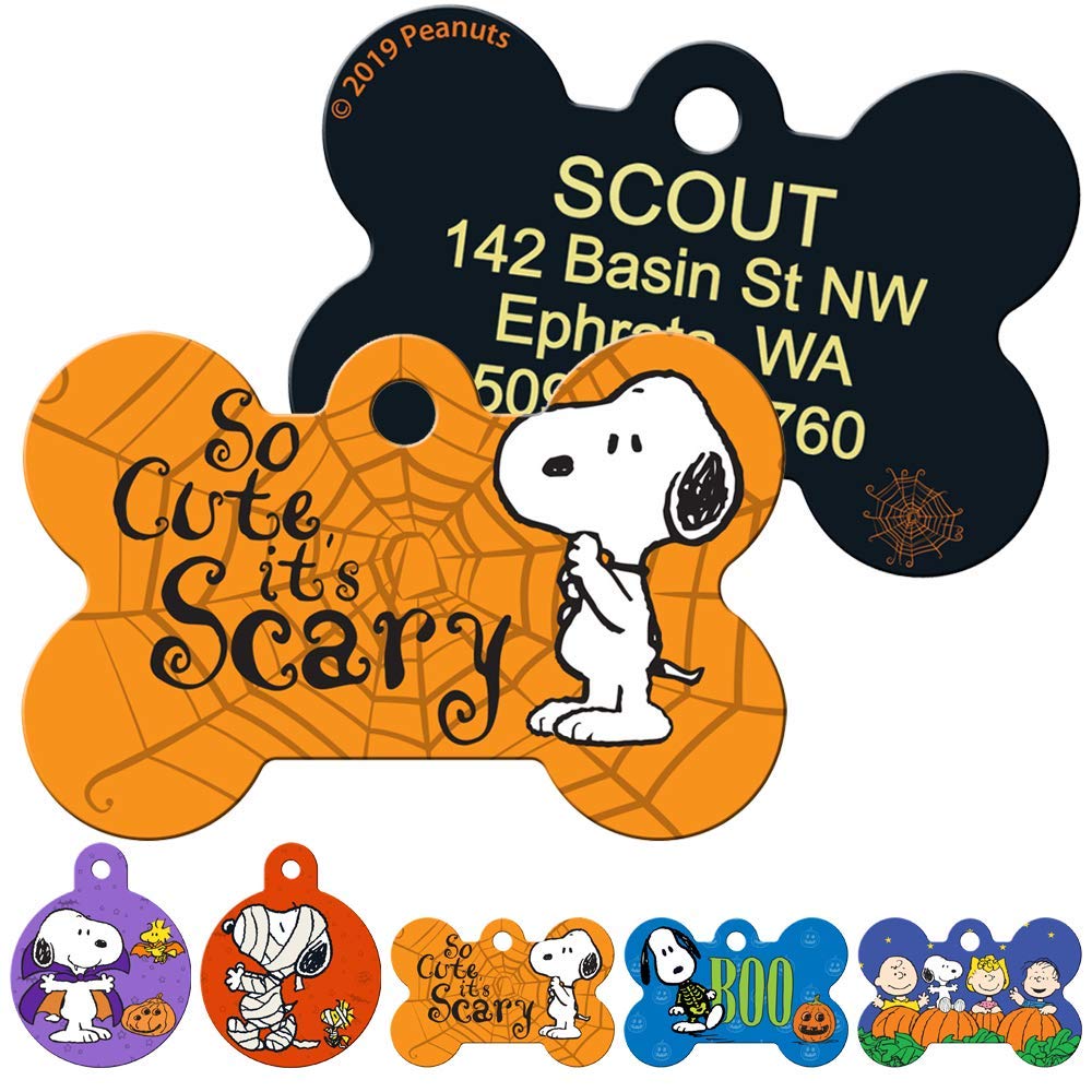 gotags-halloween-snoopy-dog-id-tag-personalized-solid-brass-peanuts-tag-4-spooky image 3