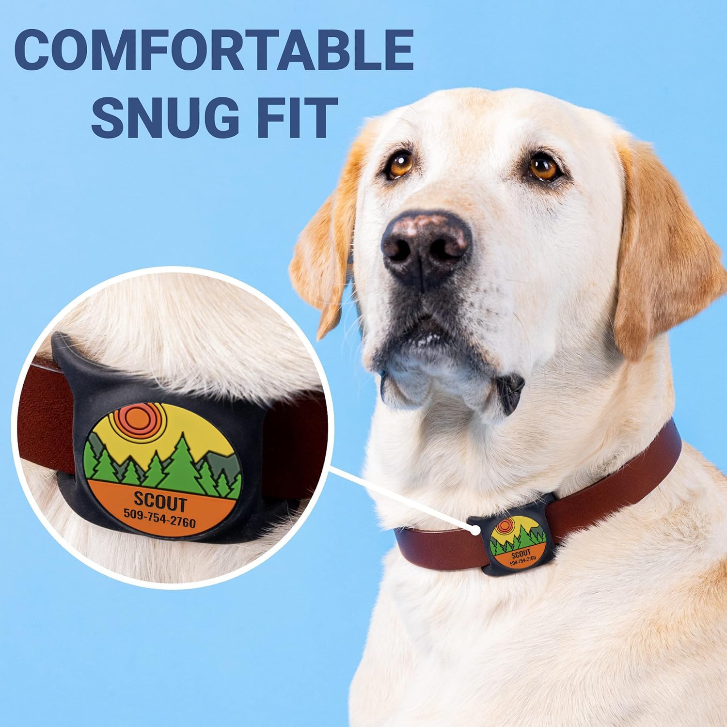 gotags-airtag-gps-tracker-holder-silent-slide-on-pet-id-tag-with-design image 5