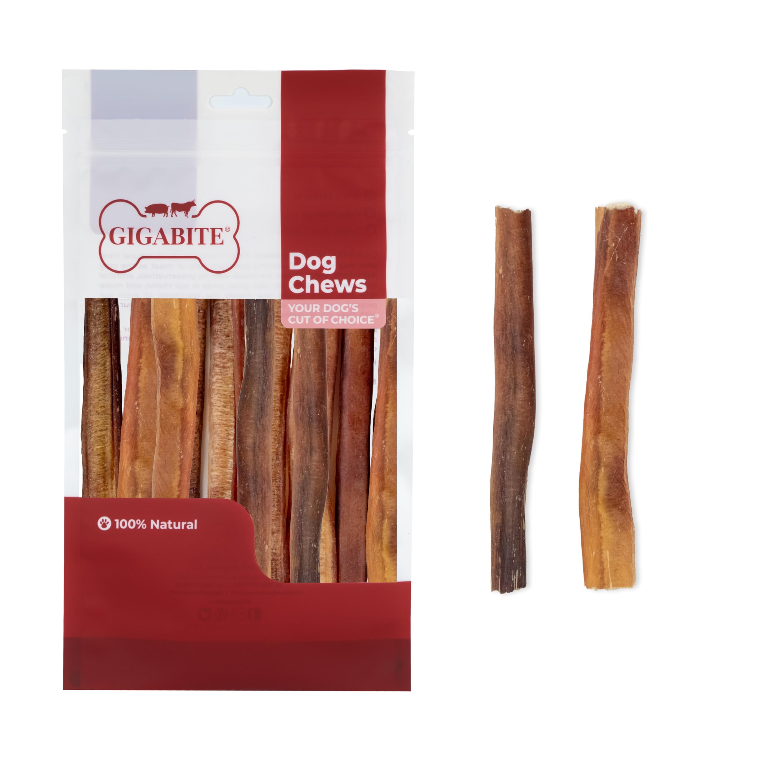 gigabite-half-cut-bully-sticks-for-dogs-low-odor-grass-fed-6-inch-12-count image 3