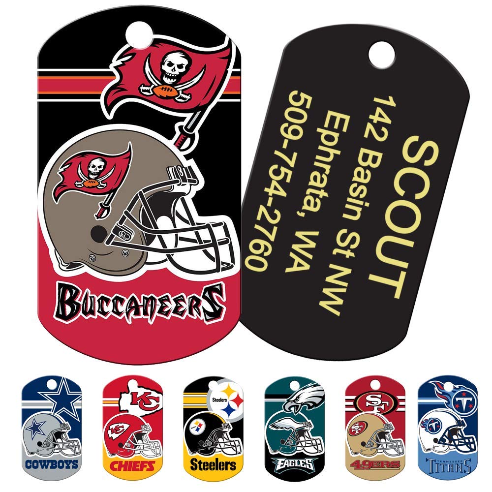 gotags-nfl-team-rectangle-dog-id-tag-officially-licensed-brass-custom-engraved image 7