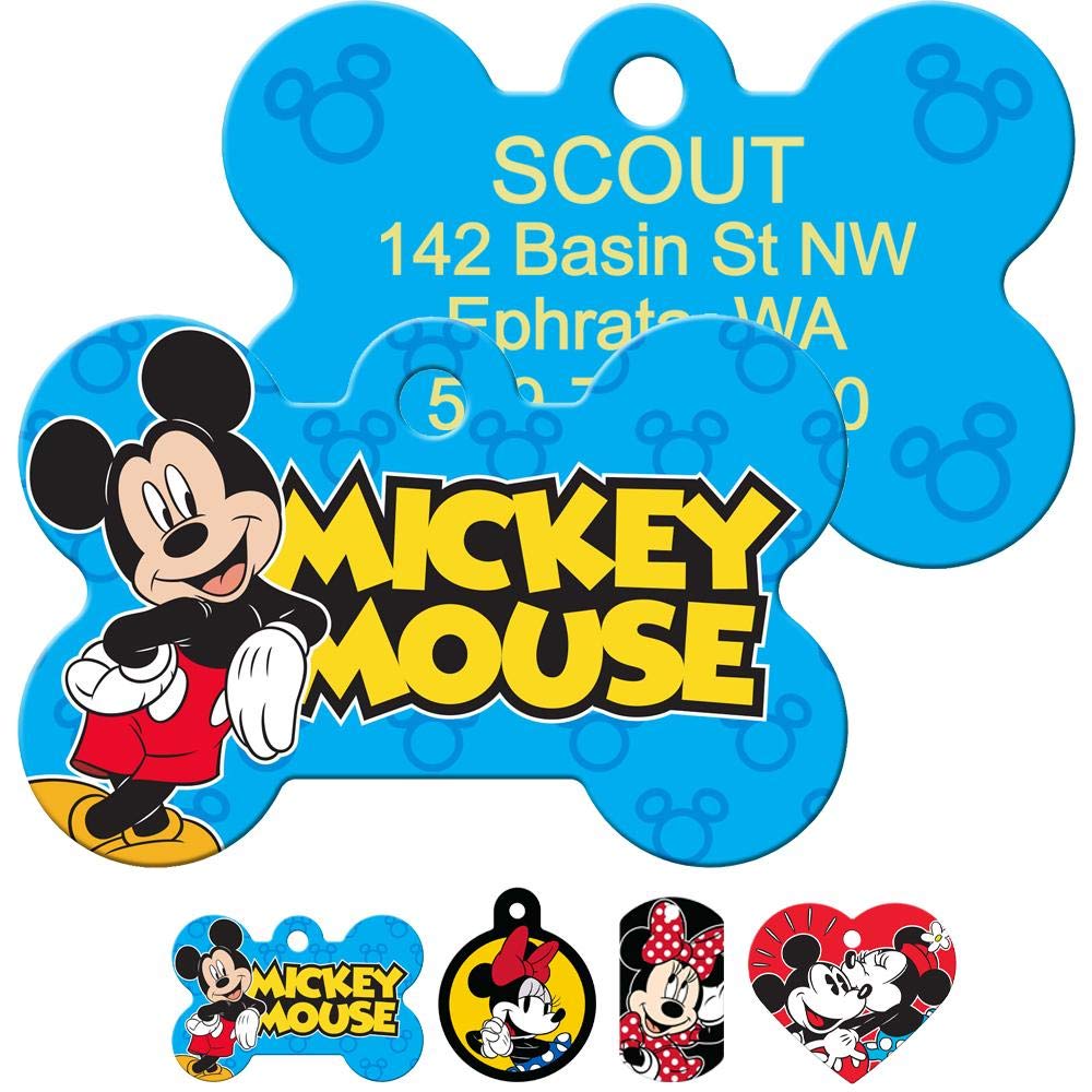 gotags-disney-mickey-minnie-mouse-dog-id-tag-personalized-engraved-brass-pet-tag image 1