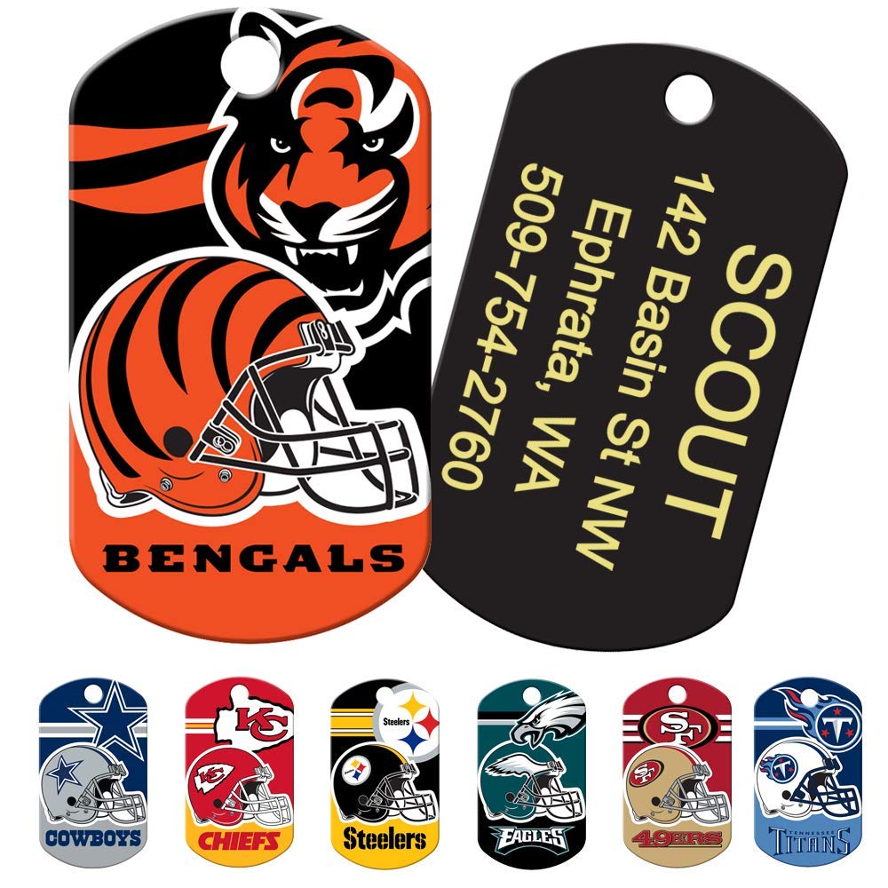 gotags-nfl-team-rectangle-dog-id-tag-officially-licensed-brass-custom-engraved image 3
