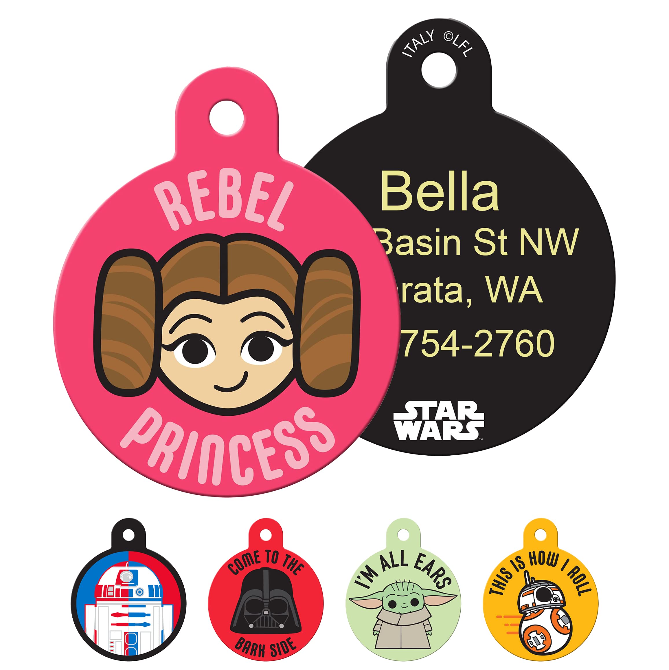 gotags-star-wars-pet-id-tag-brass-uv-cured-paint-laser-engraved-6-designs image 5