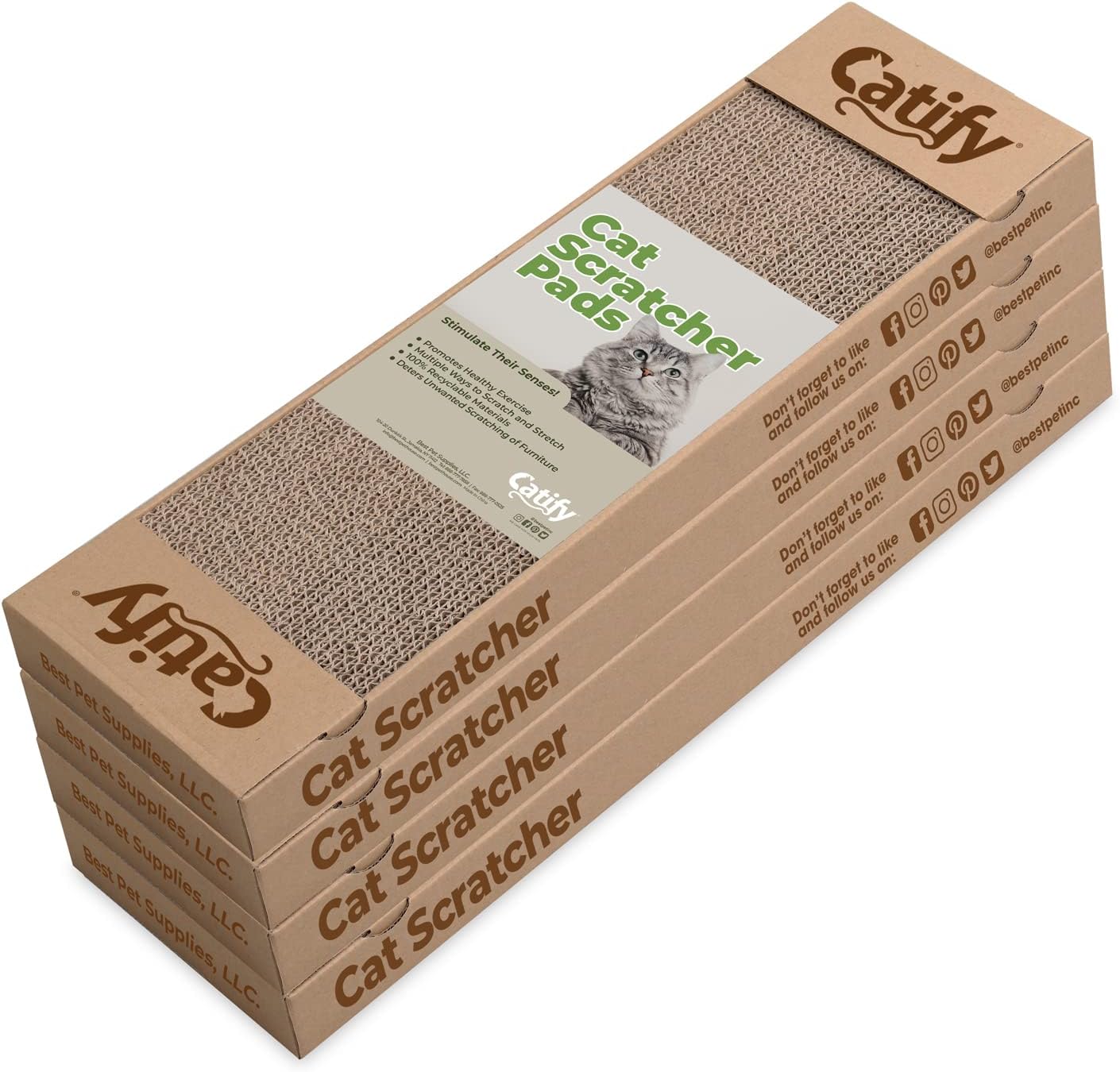 voyager-catify-cat-scratcher-pads-4-pack image 2