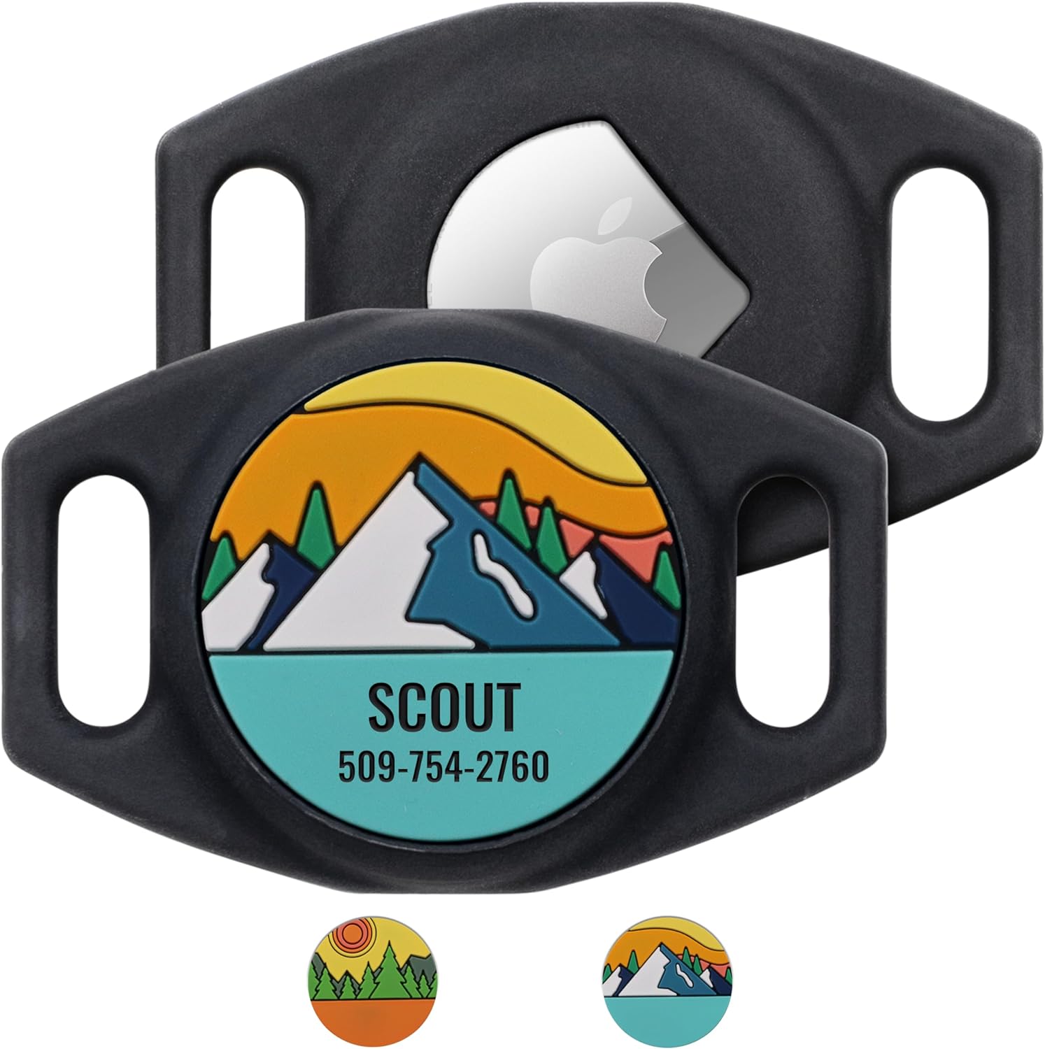 gotags-airtag-gps-tracker-holder-silent-slide-on-pet-id-tag-with-design image 2