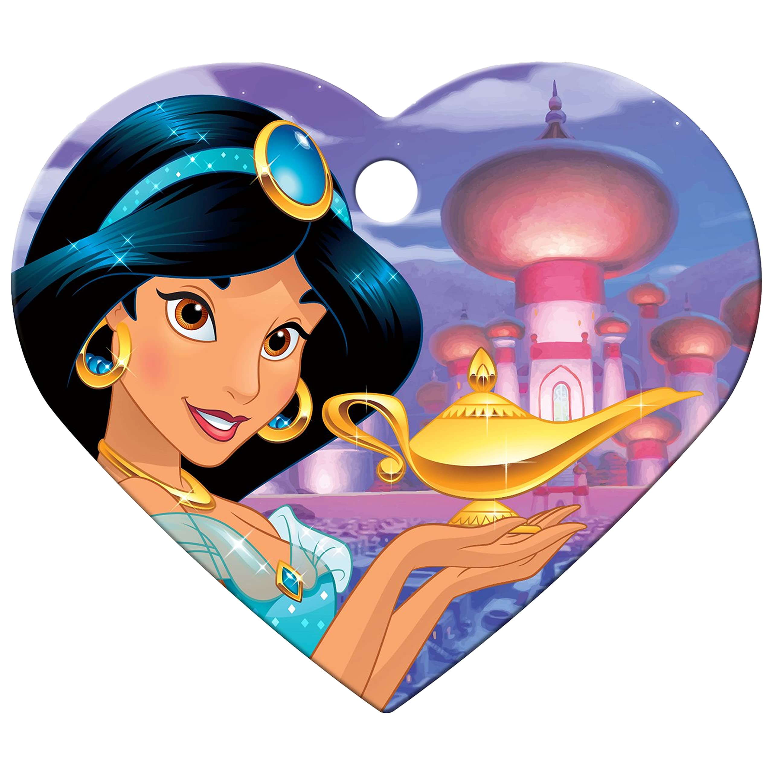 gotags-disney-princess-pet-id-tag-solid-brass-heart-shaped-personalized image 5