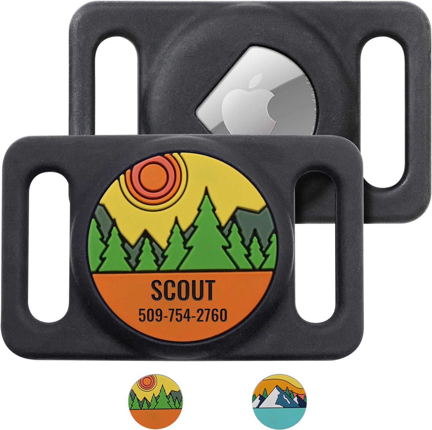 gotags-airtag-gps-tracker-holder-silent-slide-on-pet-id-tag-with-design image 3