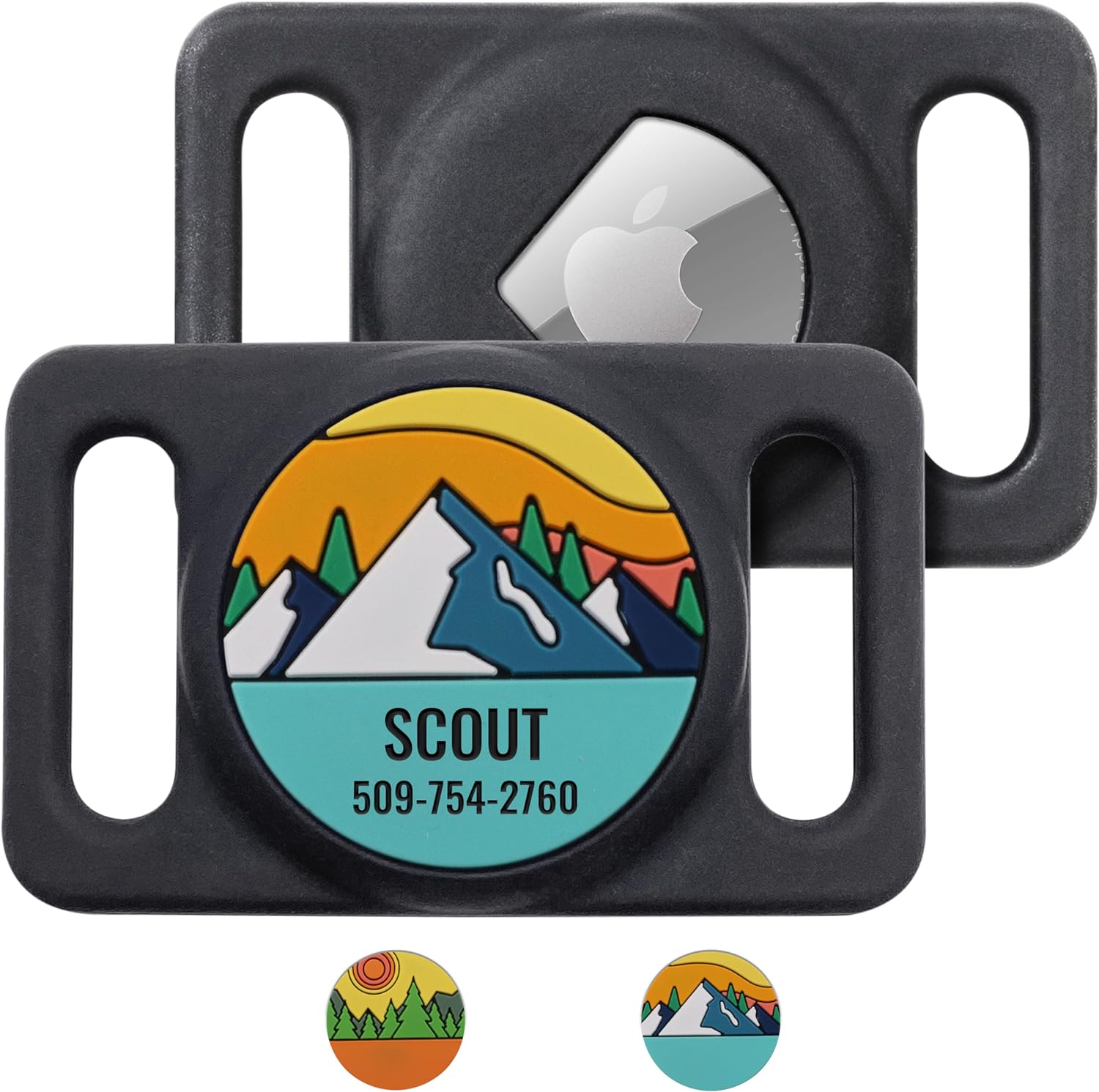 gotags-airtag-gps-tracker-holder-silent-slide-on-pet-id-tag-with-design image 4