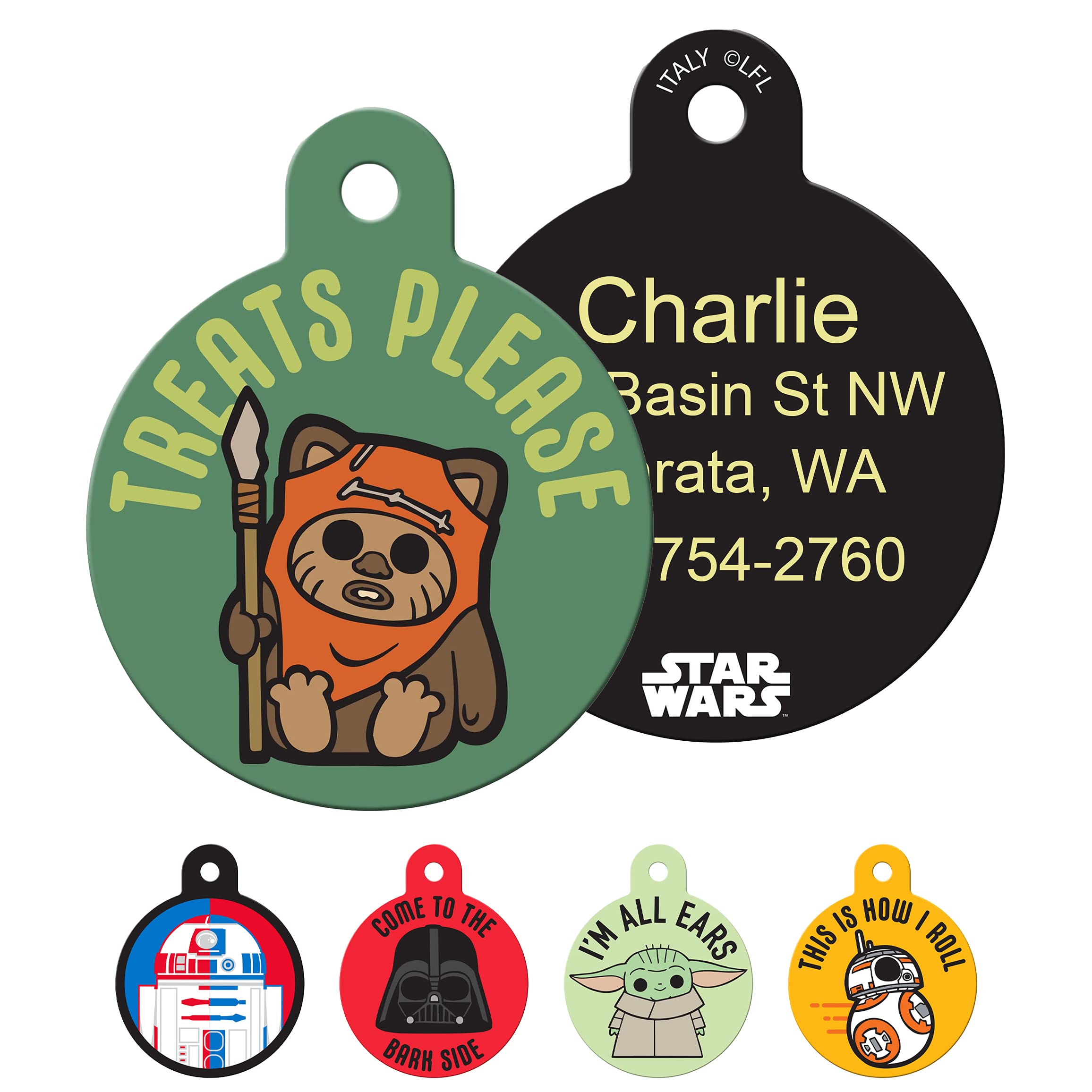 gotags-star-wars-pet-id-tag-brass-uv-cured-paint-laser-engraved-6-designs image 4