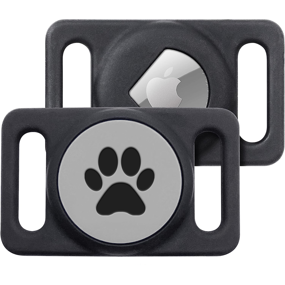 gotags-airtag-gps-tracker-silent-slide-on-holder-with-paw-print-silicone-for-dog image 1
