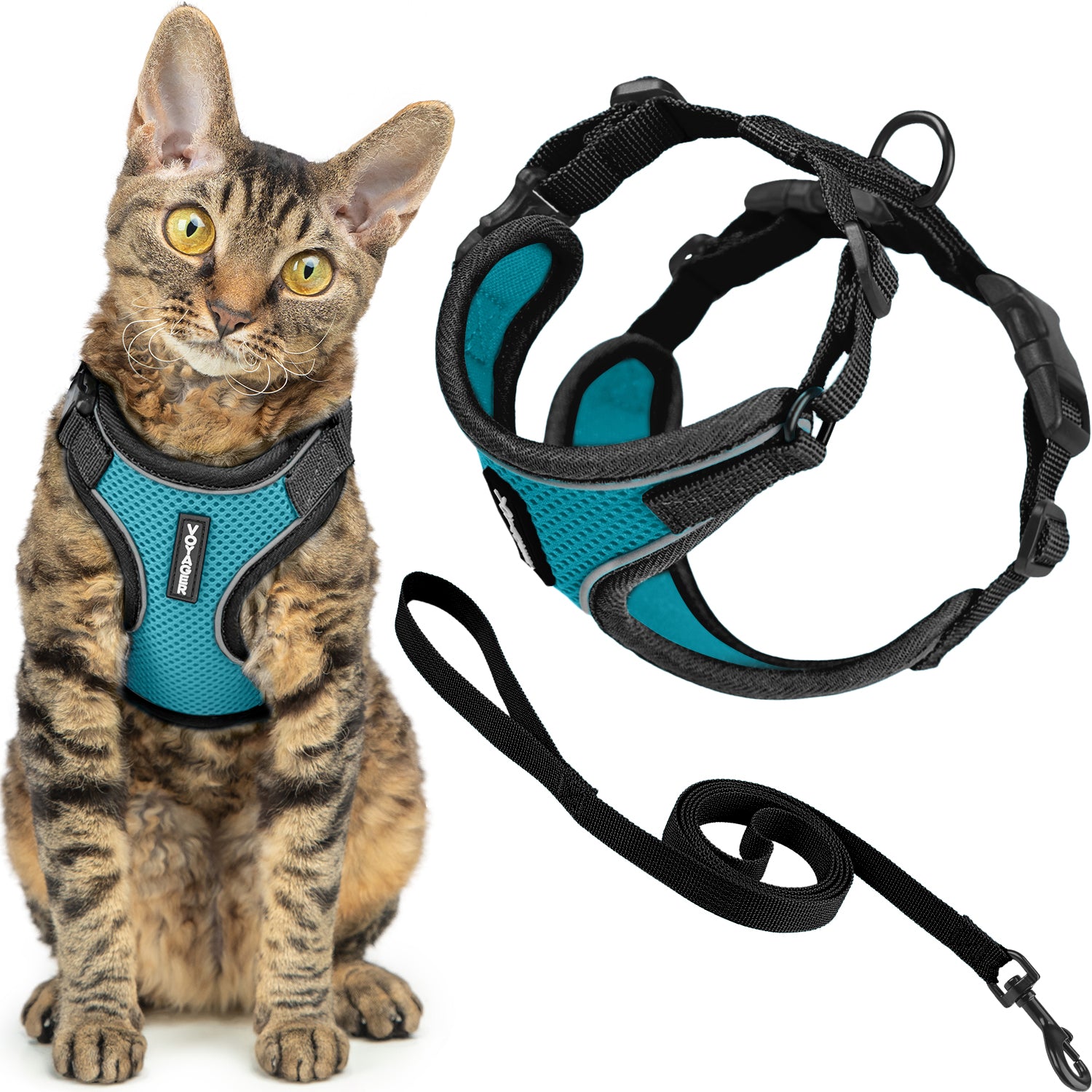 voyager-escape-proof-cat-harness-and-leash-set-adjustable-reflective-with-black- image 7