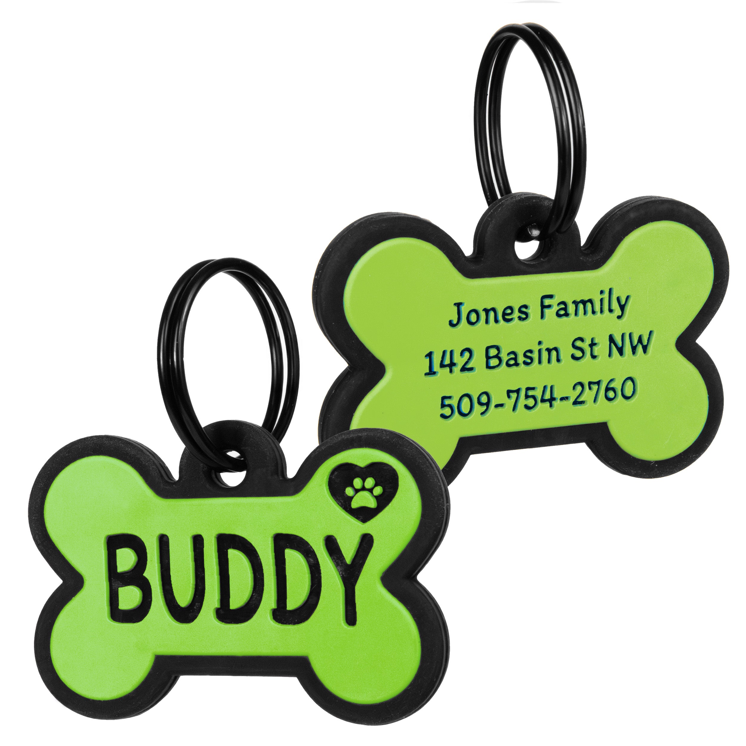 gotags-bone-silent-silicone-dog-id-tag-personalized-double-sided-engraving-8-lin image 4