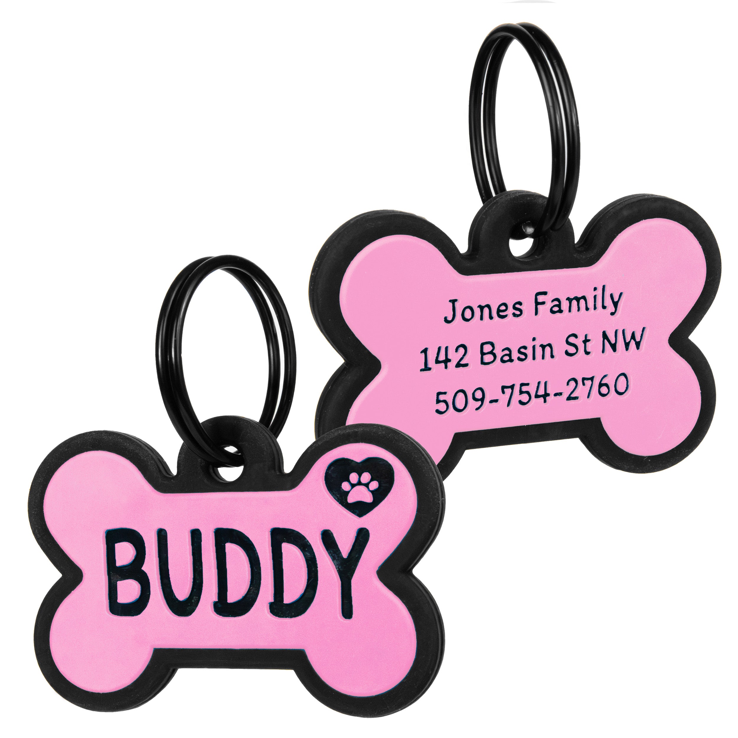 gotags-bone-silent-silicone-dog-id-tag-personalized-double-sided-engraving-8-lin image 5