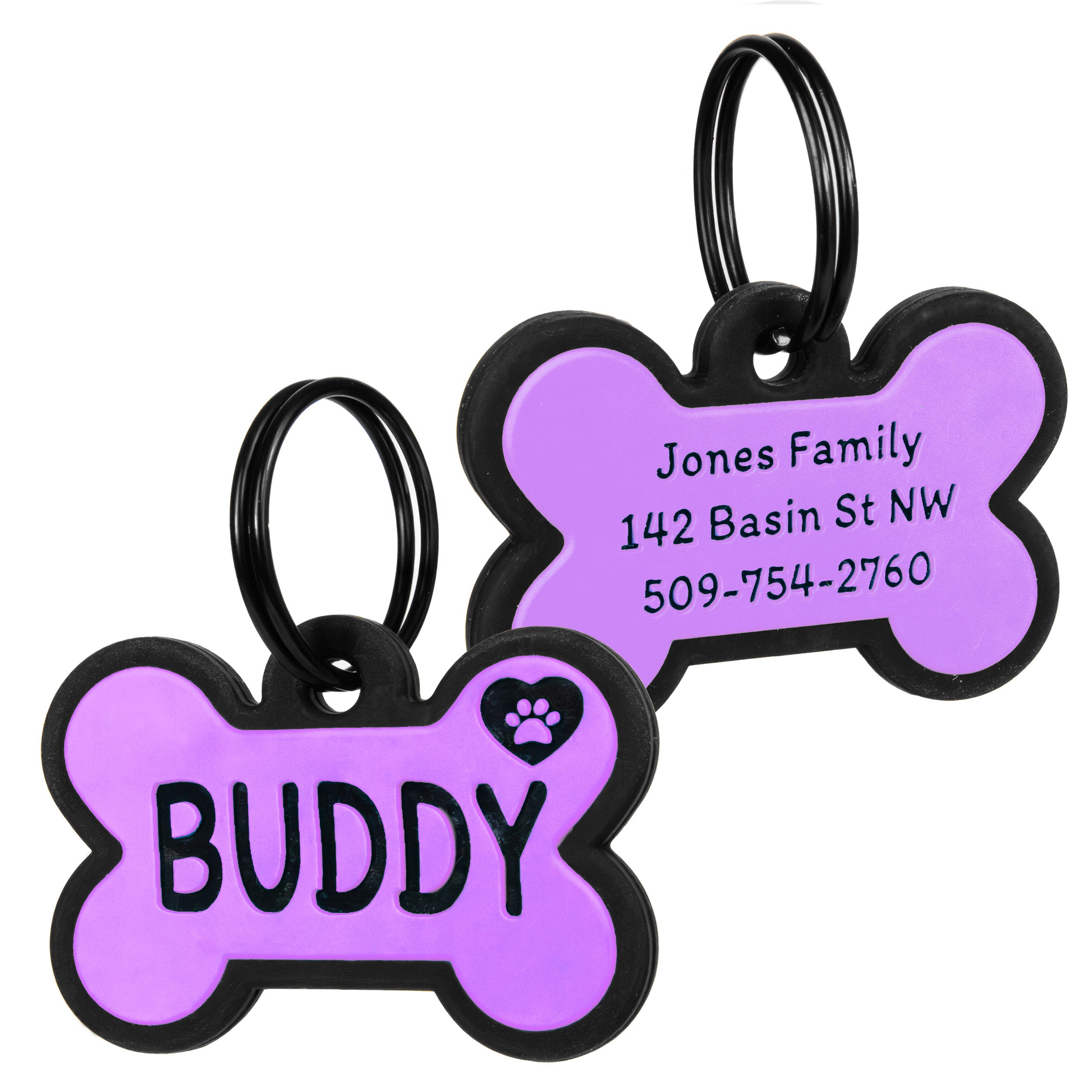 gotags-bone-silent-silicone-dog-id-tag-personalized-double-sided-engraving-8-lin image 6