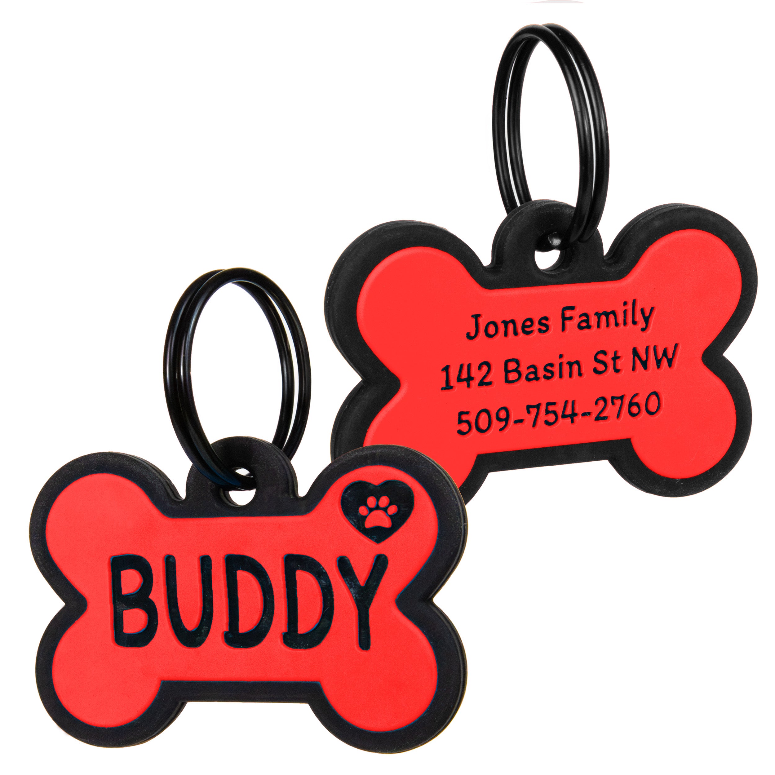 gotags-bone-silent-silicone-dog-id-tag-personalized-double-sided-engraving-8-lin image 7