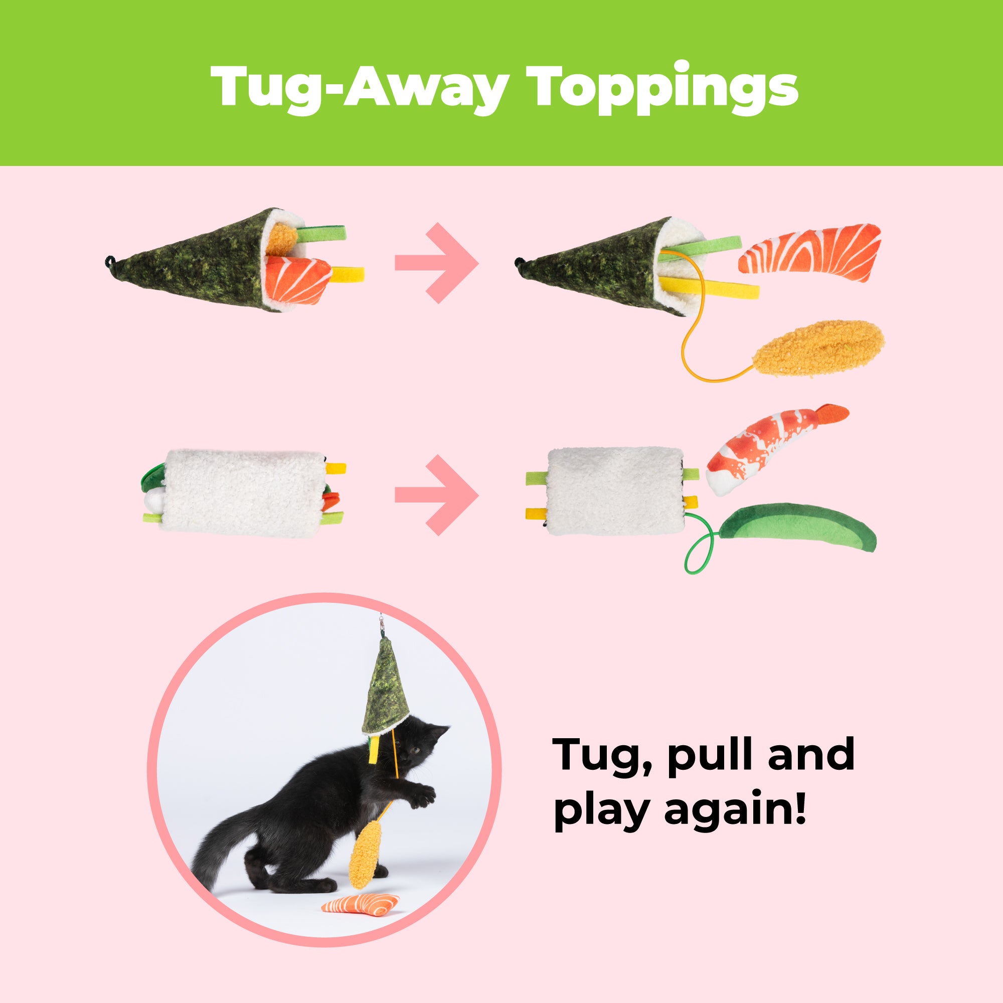 voyager-catify-sushi-catnip-cat-toy-set-2-plush-rolls image 3