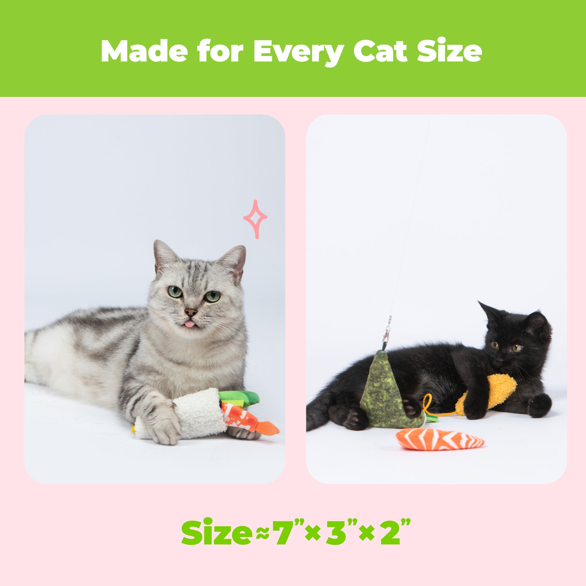 voyager-catify-sushi-catnip-cat-toy-set-2-plush-rolls image 7