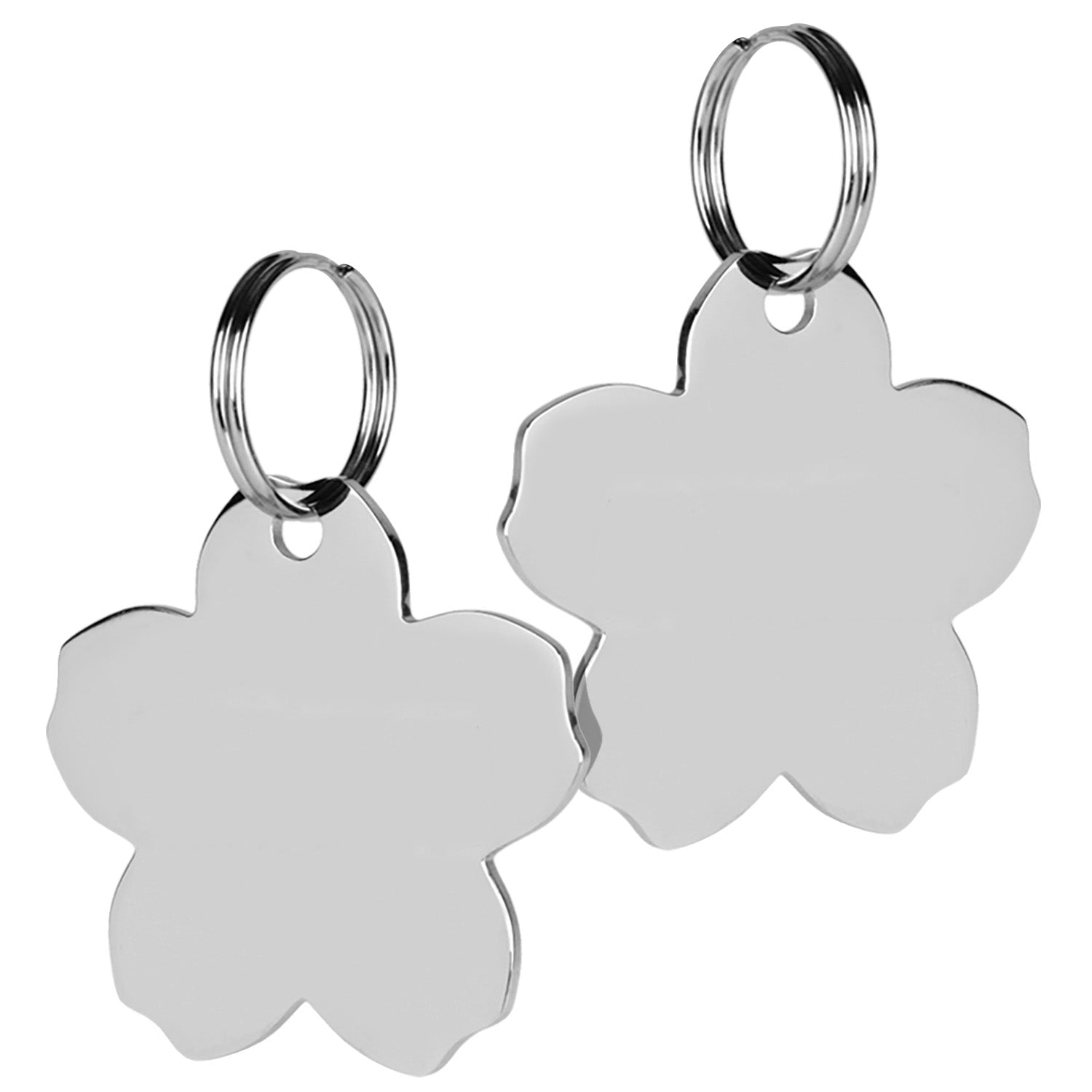 gotags-flower-pet-id-tag-in-stainless-steel-double-sided-engraving-8-lines image 2