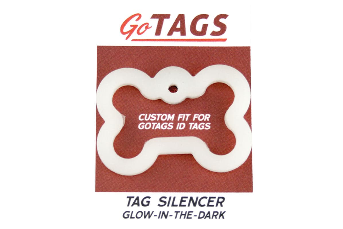 gotags-bone-glow-in-the-dark-pet-tag-silencer-fits-regular-large-tag image 1