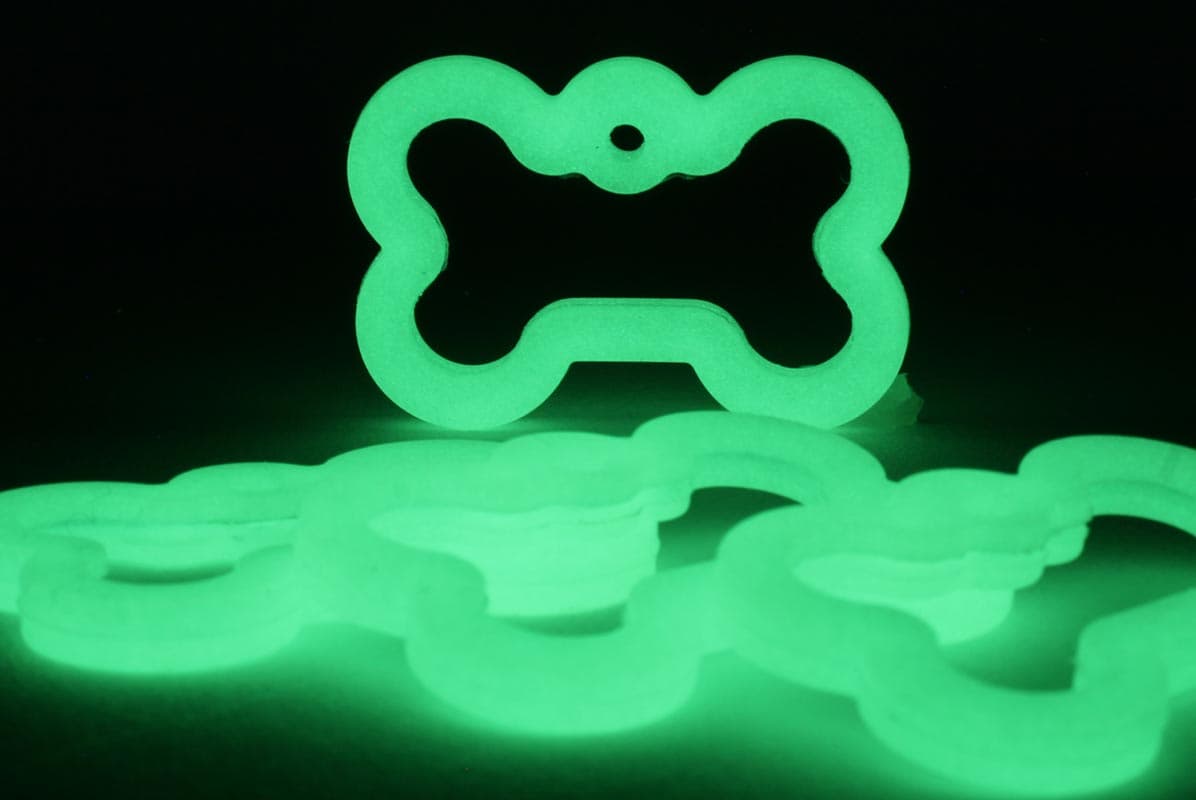 gotags-bone-glow-in-the-dark-pet-tag-silencer-fits-regular-large-tag image 2