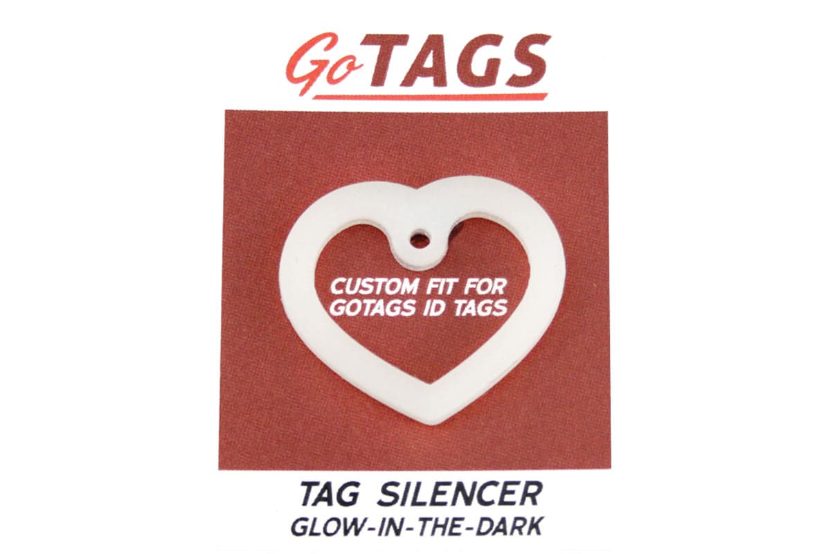 gotags-heart-glow-in-the-dark-pet-tag-silencer-for-regular-large-tags image 1