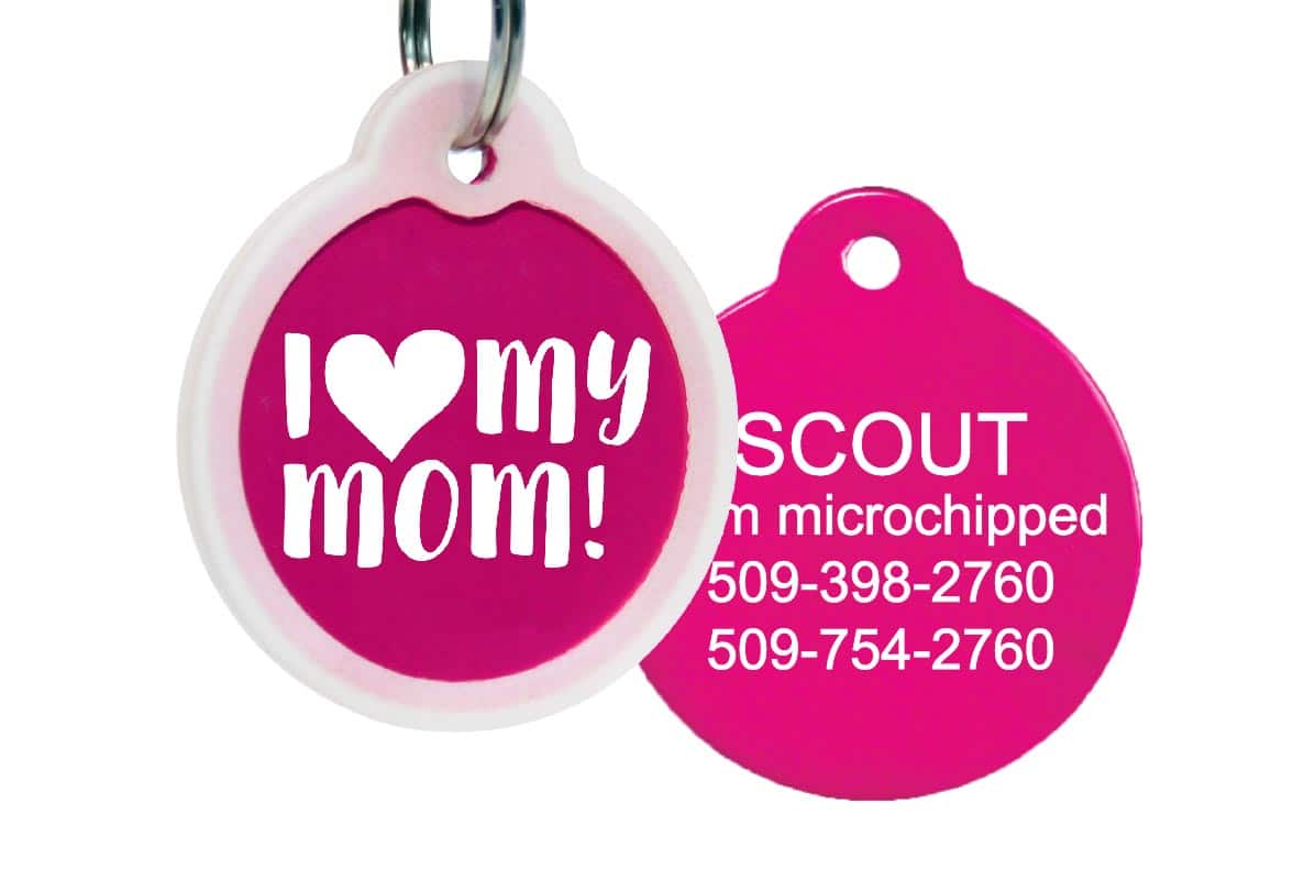 gotags-i-love-my-mom-pet-id-tag-with-silencer image 1