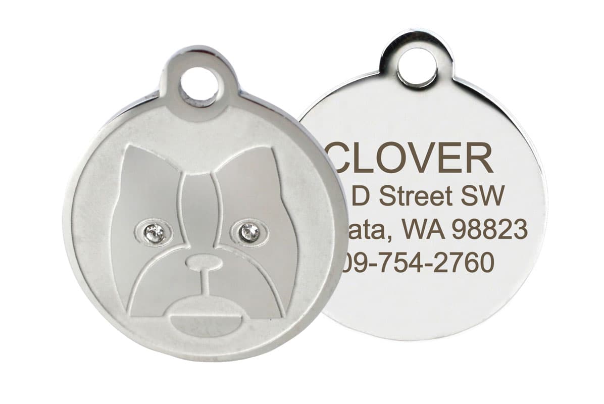 gotags-crystal-dog-id-tag-in-stainless-steel image 1
