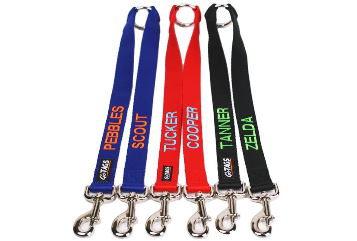 gotags-personalized-double-dog-leash-coupler-anti-tangle-design-embroidered-name image 2