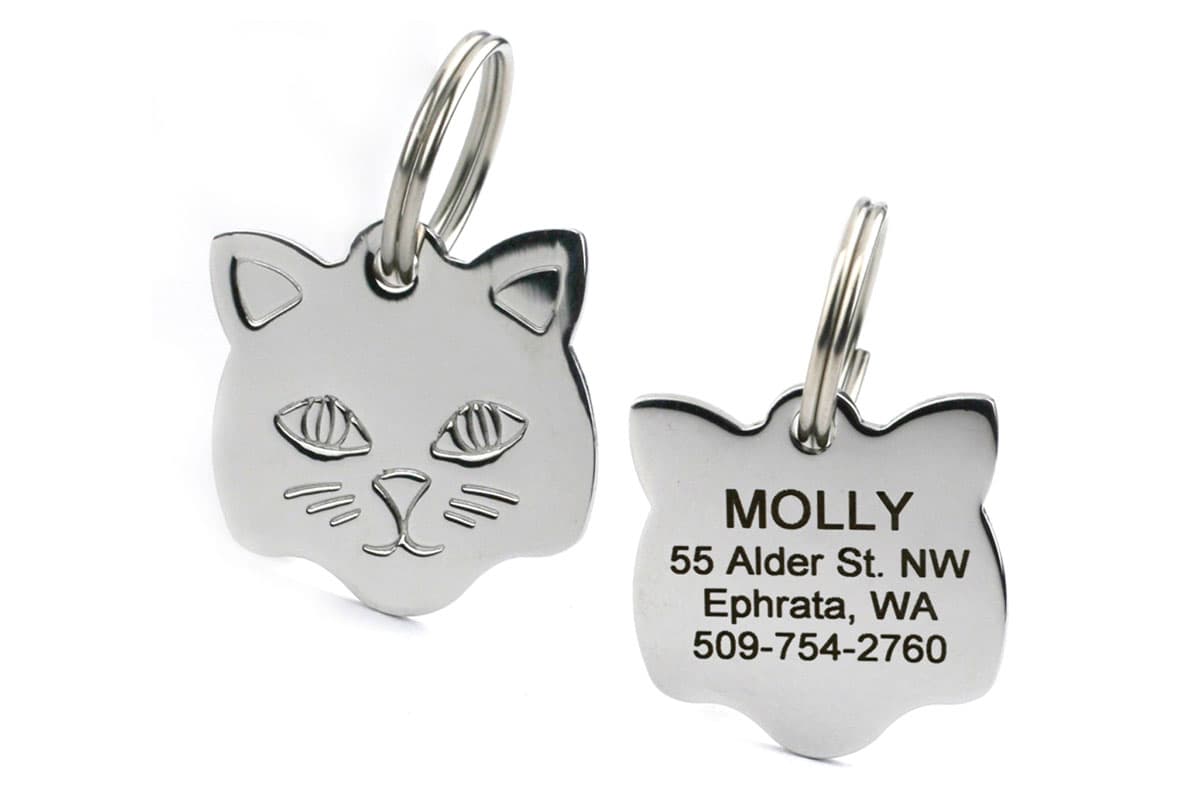 gotags-cat-shaped-cat-id-tag-stainless-steel image 1