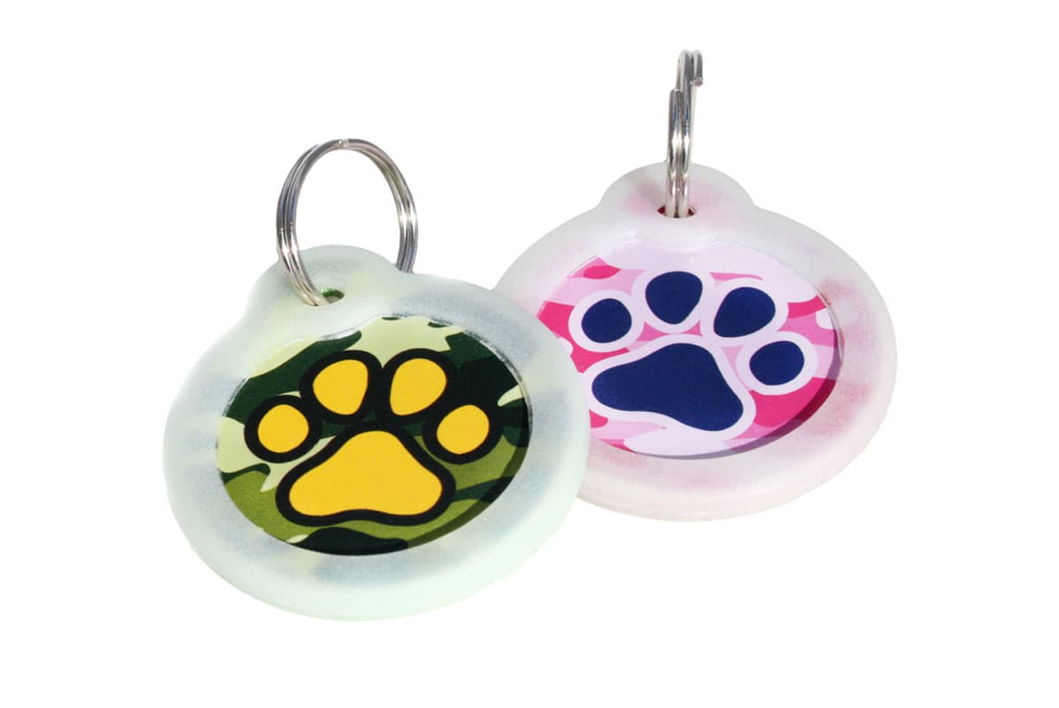 gotags-camo-pet-id-tag-with-glow-in-the-dark-silencer-laser-engraved-aluminum image 2