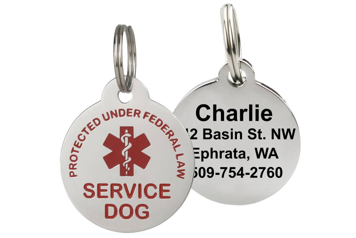 gotags-service-dog-id-tag-personalized-stainless-steel-2-sizes image 1