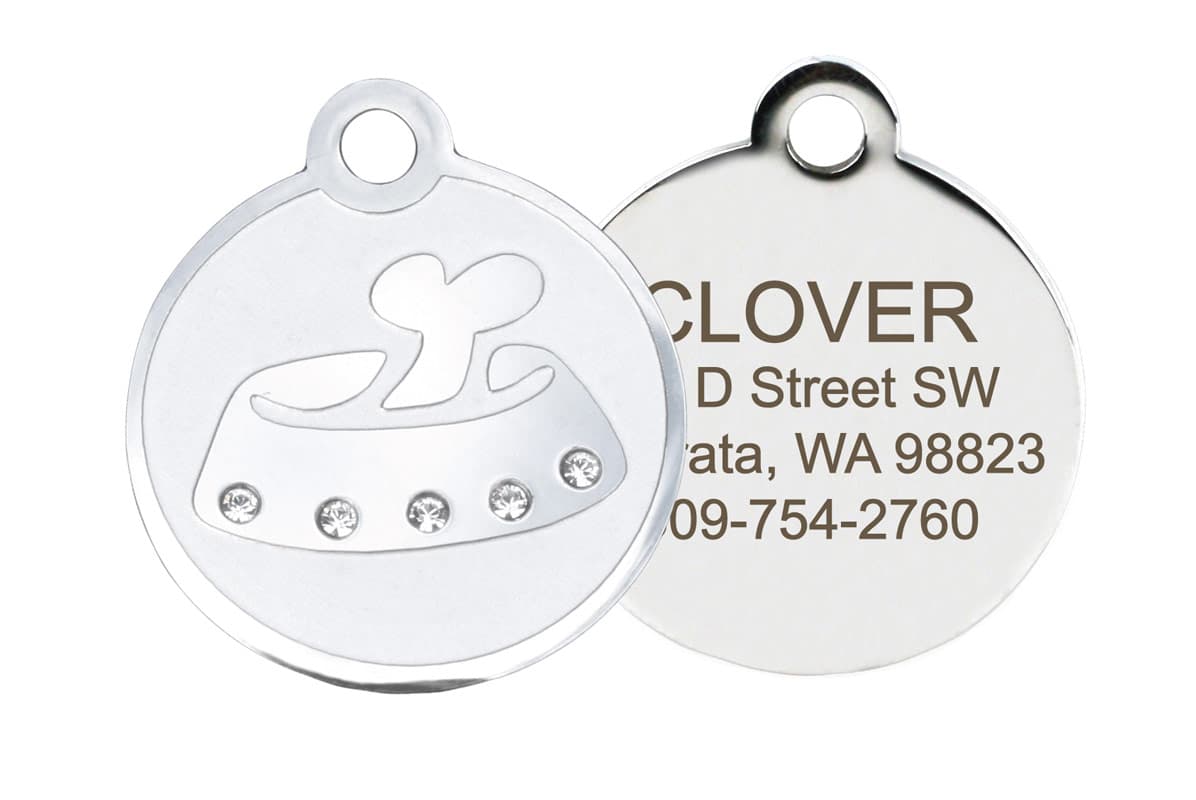 gotags-crystal-bone-dog-id-tag-stainless-steel-with-swarovski-crystals-personali image 1