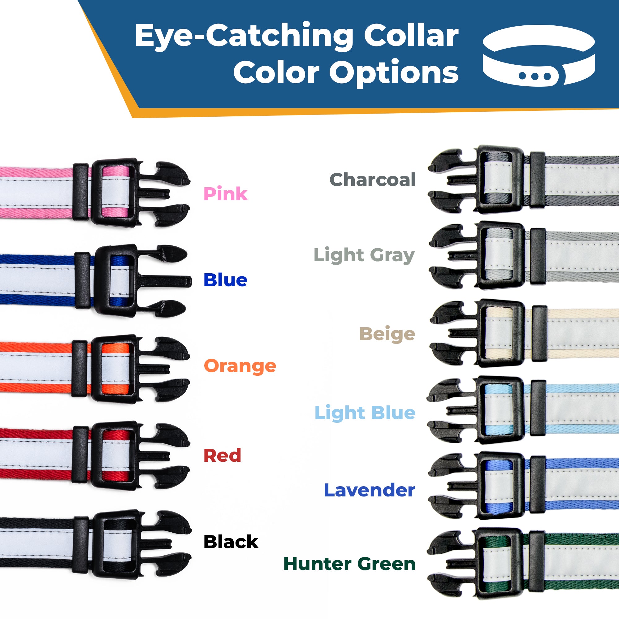 gotags-reflective-dog-collar-with-slide-on-silent-id-tag-personalized-engraving image 7