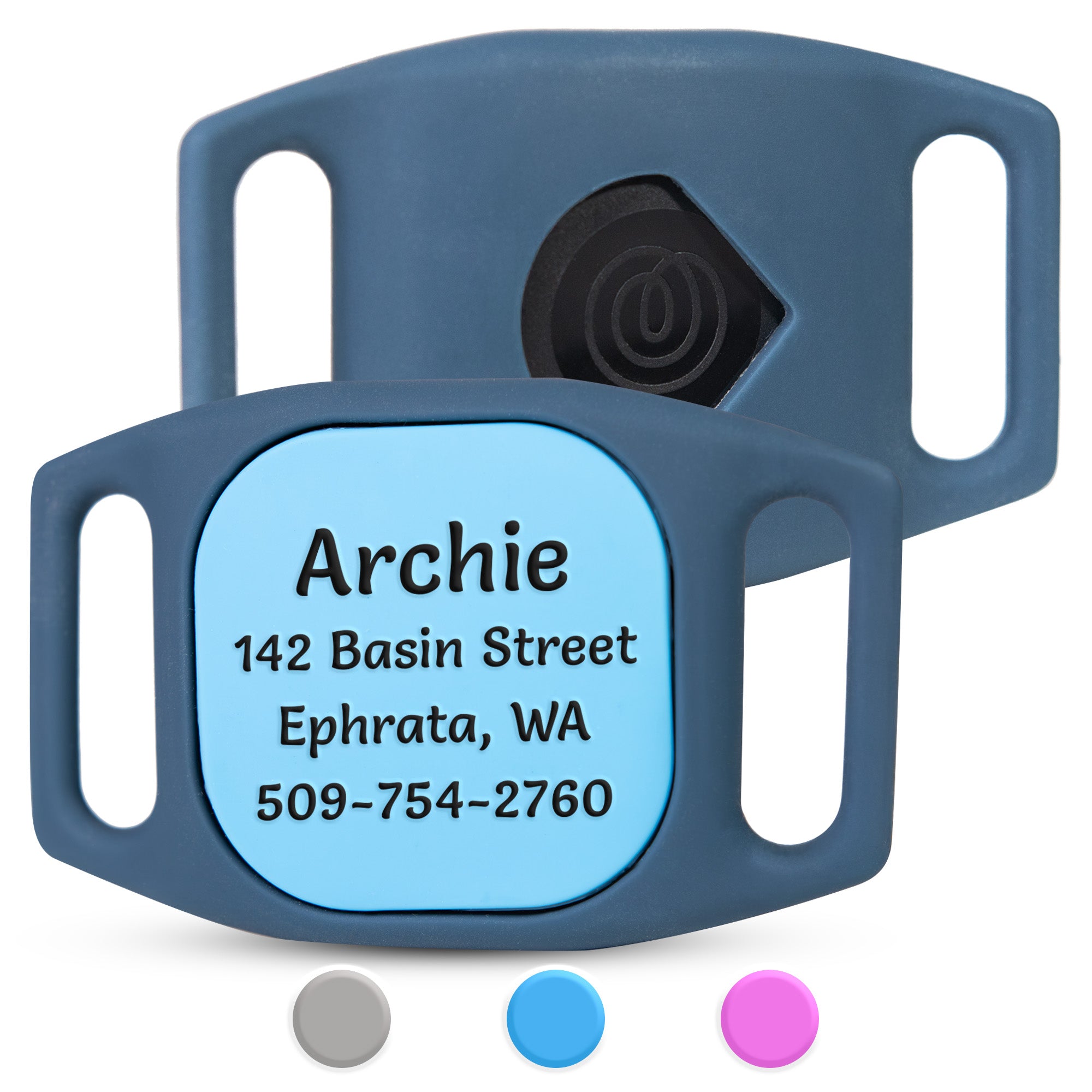 gotags-slide-on-pet-id-tag-holder-for-tile-mate-by-life360-custom-engraved-silic image 1