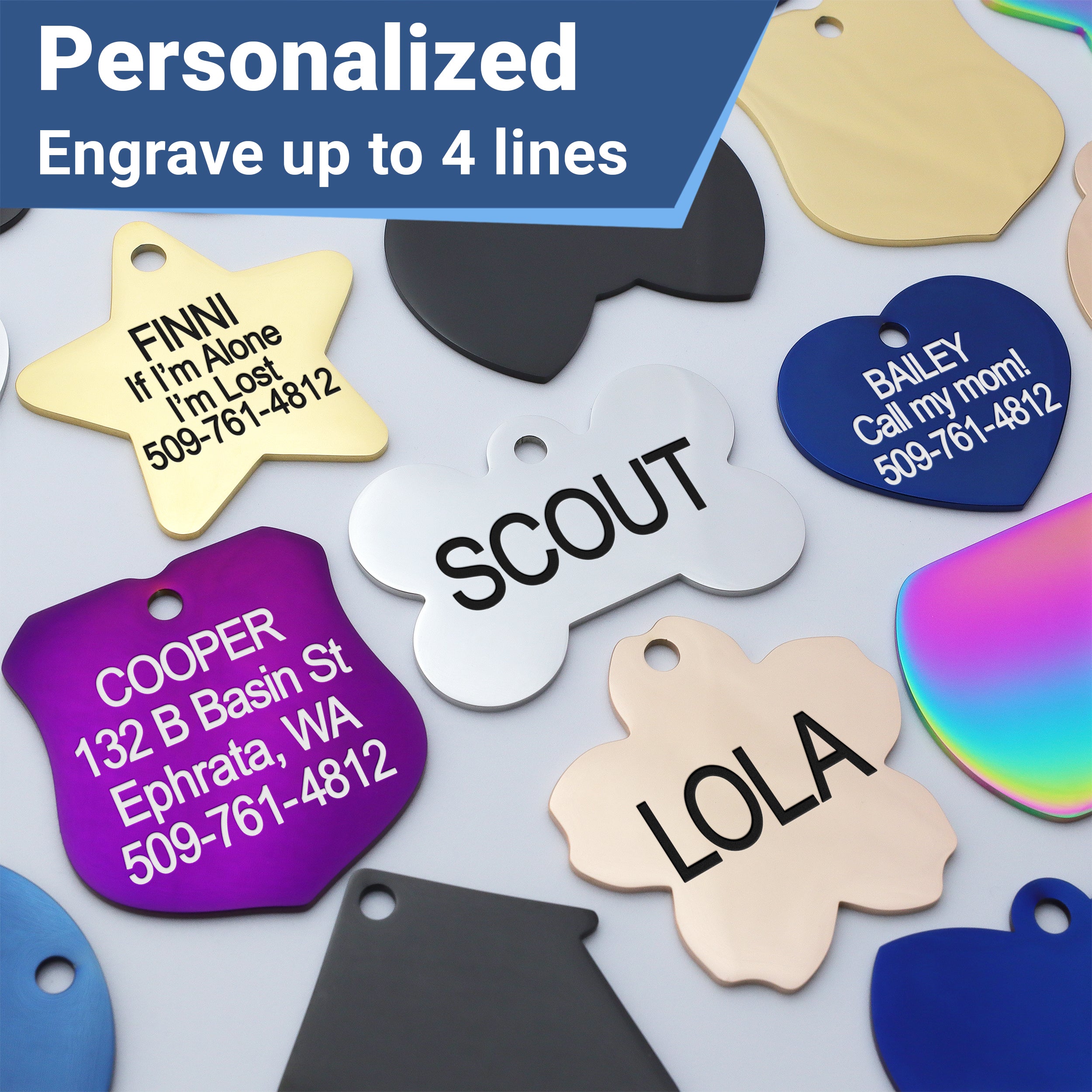 gotags-bow-tie-pet-id-tag-stainless-steel-double-sided-engraving image 3
