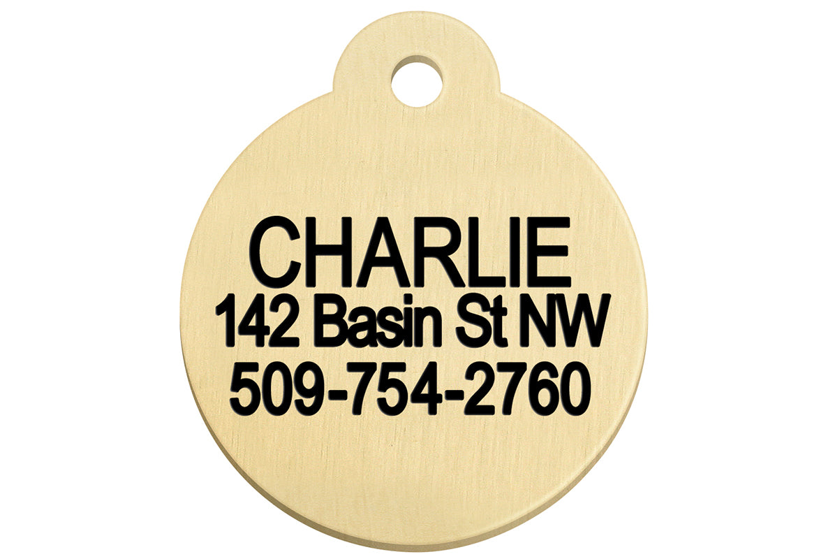 gotags-round-brass-dog-id-tag-personalized image 2