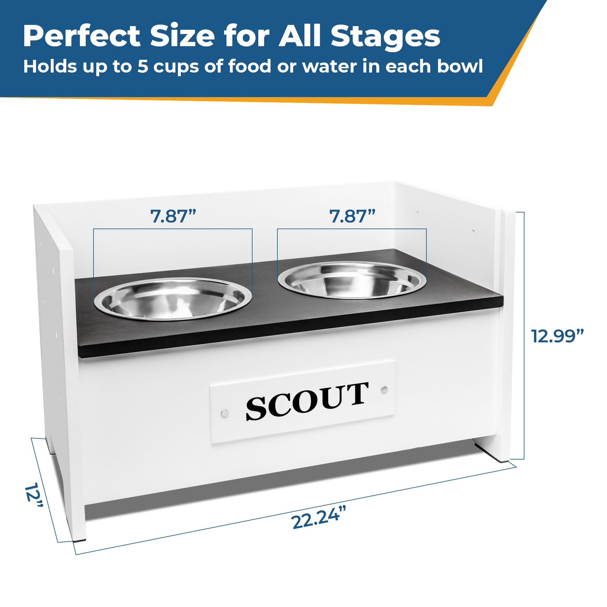 gotags-personalized-adjustable-elevated-dog-bowl-feeder-stand-3-height-levels-cu image 5