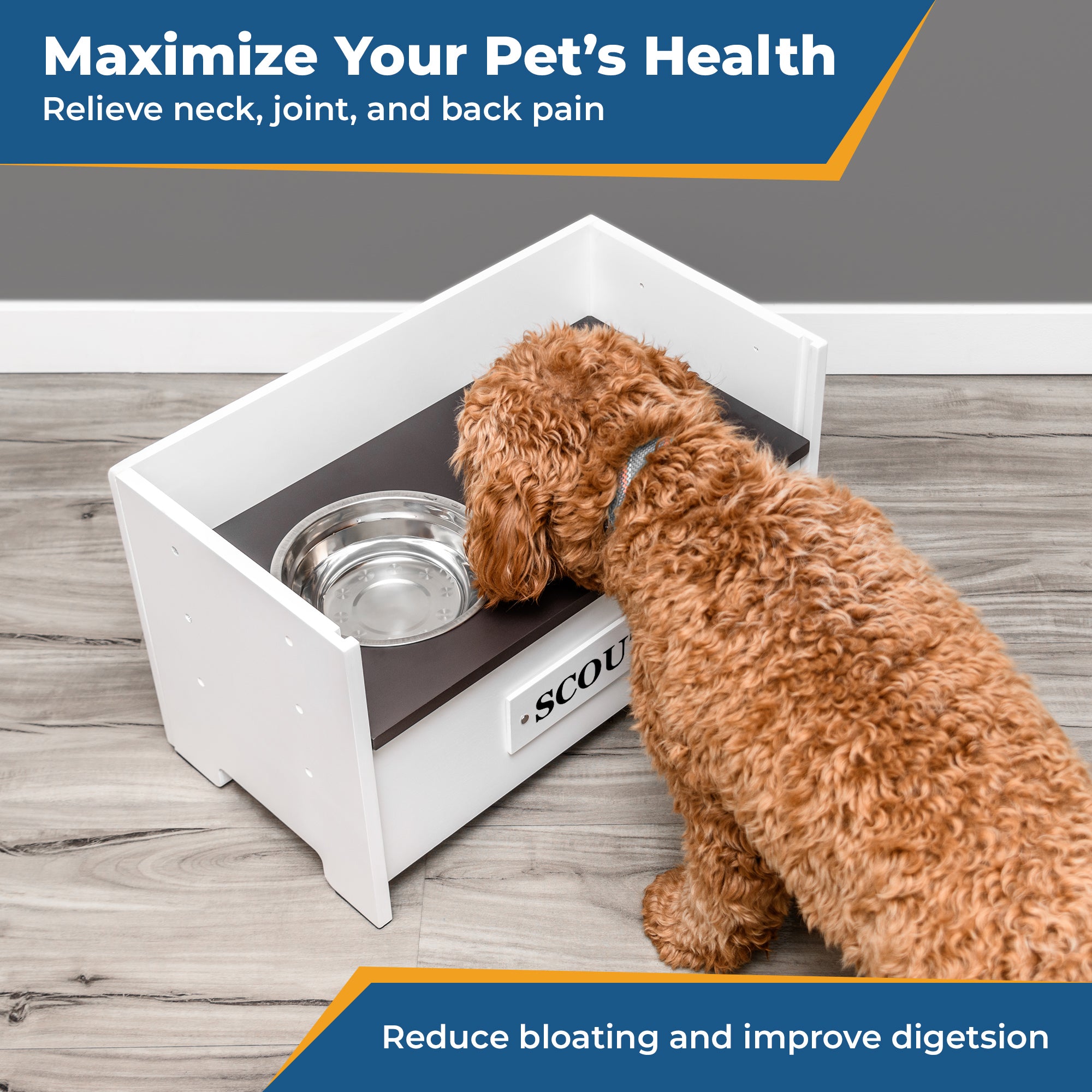 gotags-personalized-adjustable-elevated-dog-bowl-feeder-stand-3-height-levels-cu image 4