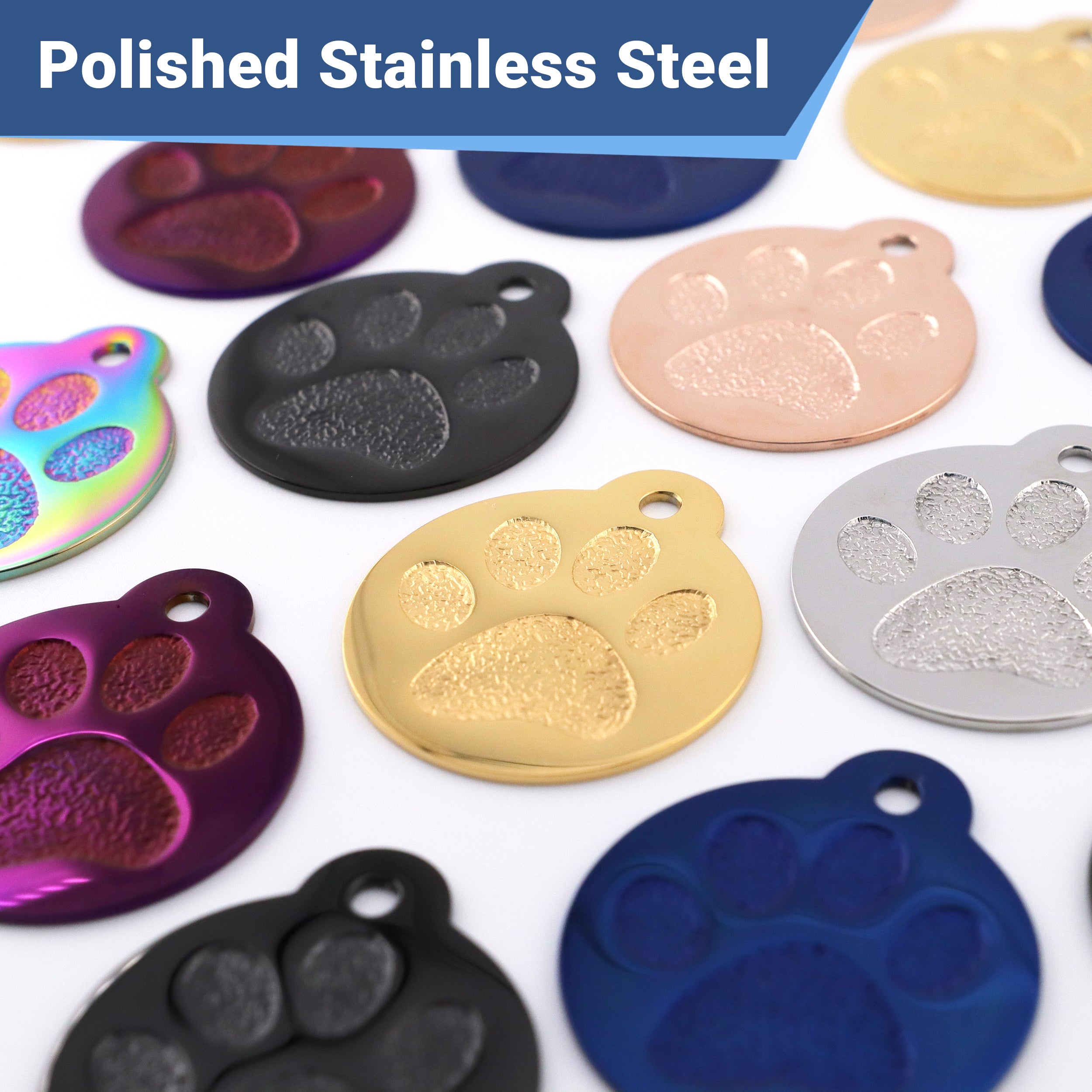 gotags-glitter-paw-print-stainless-steel-pet-id-tag image 3