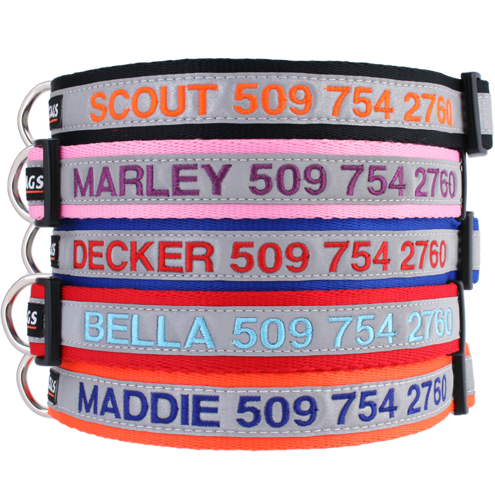 gotags-personalized-reflective-dog-collar-with-quick-release-buckle-embroidered image 2