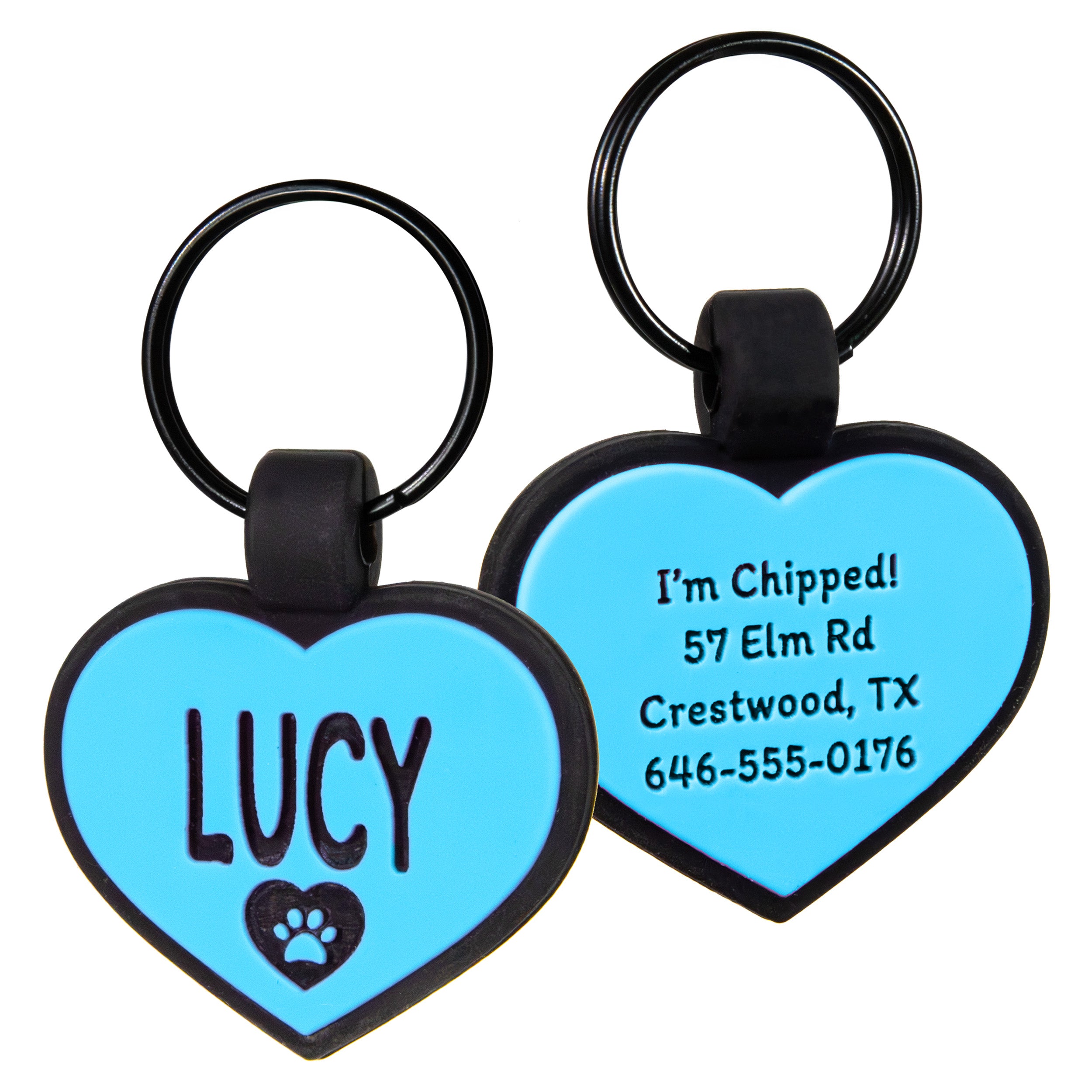 gotags-heart-silent-silicone-pet-id-tag-engraved-double-sided-5-colors image 1