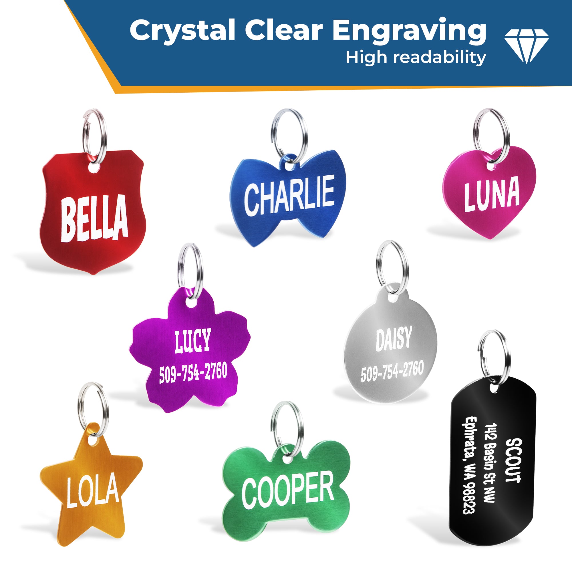 gotags-bow-tie-pet-id-tag-lightweight-aluminum-double-sided-engraving image 6