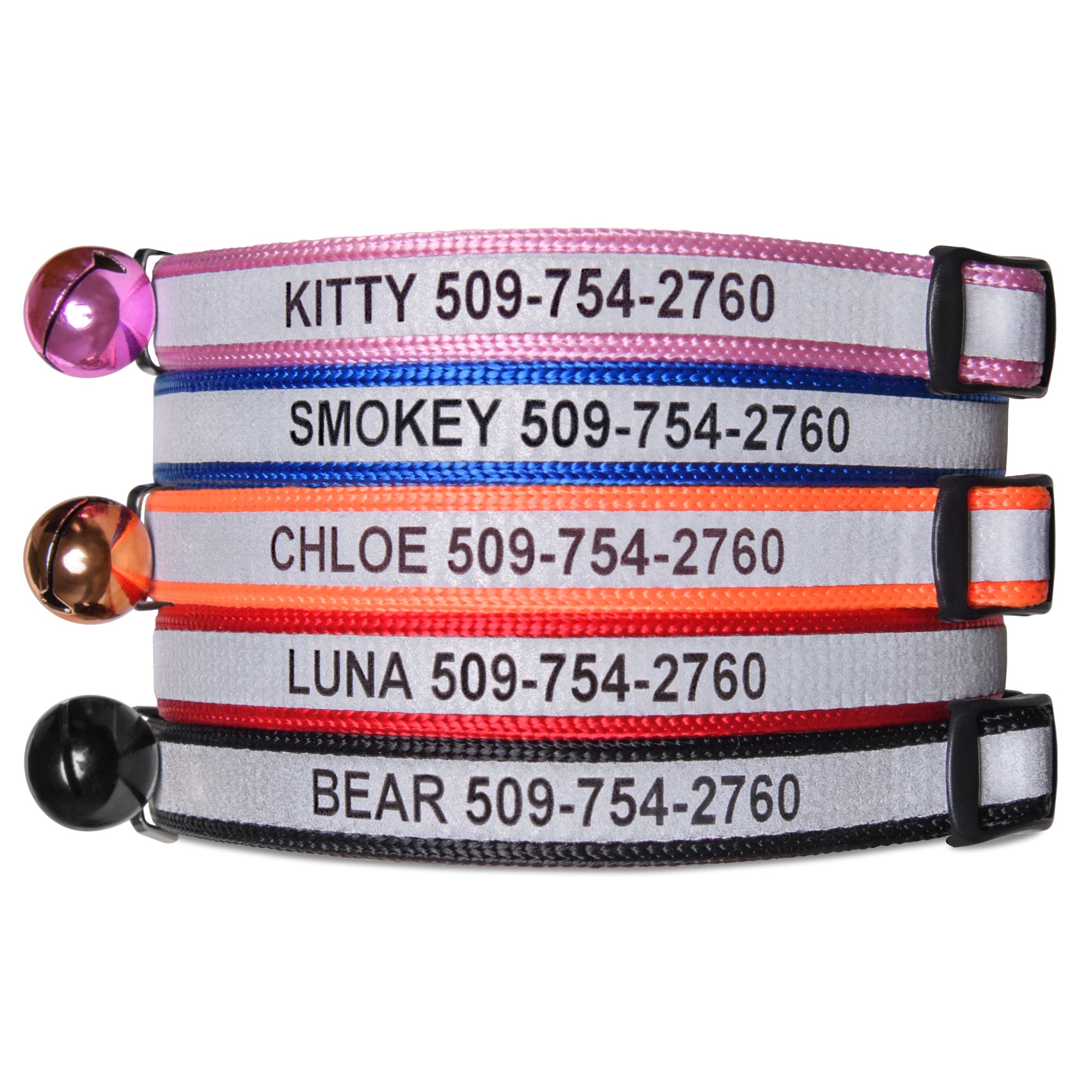 gotags-personalized-engraved-reflective-cat-collar-with-breakaway-buckle image 1