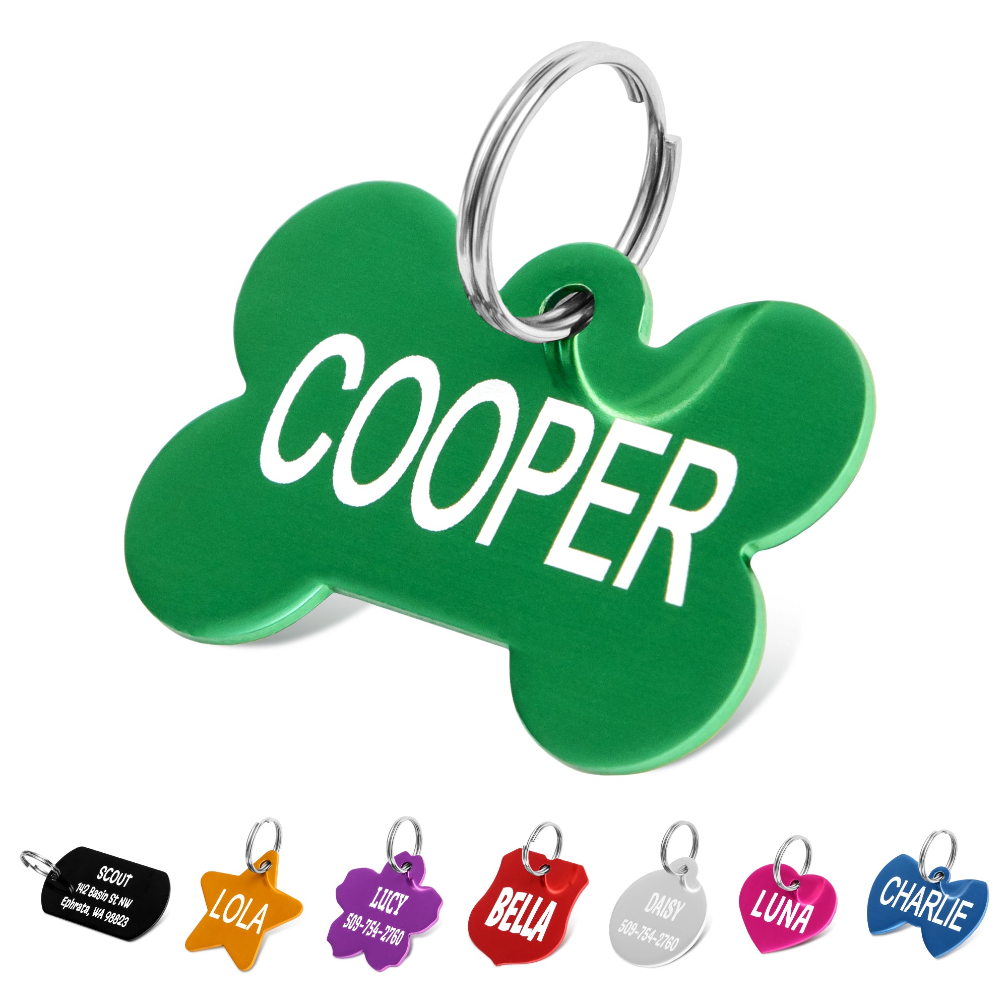 gotags-bone-dog-tags-lightweight-aluminum-double-sided-engraving image 1