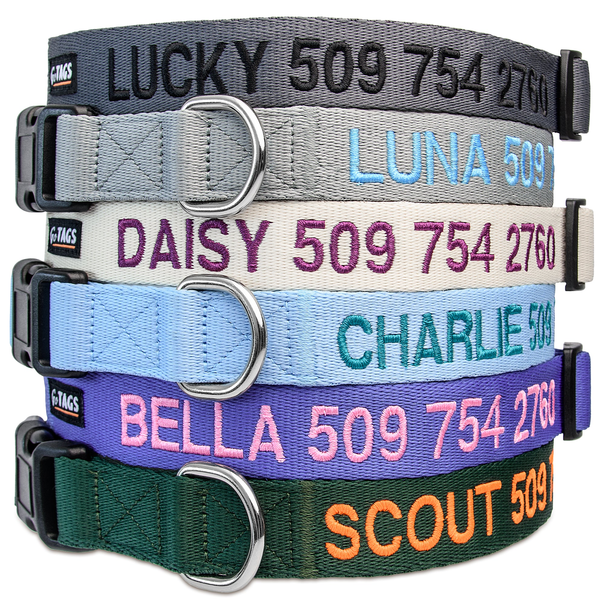 gotags-embroidered-personalized-dog-collar-with-quick-release-buckle image 2