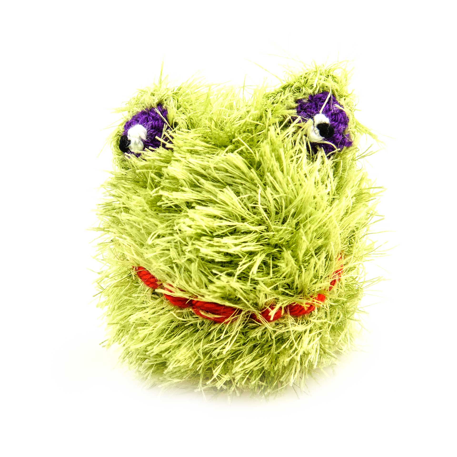 oomaloo-ballhead-frog-handmade-squeaky-dog-toy-medium-4-x4-x4-funky-fur-heavy-du image 1