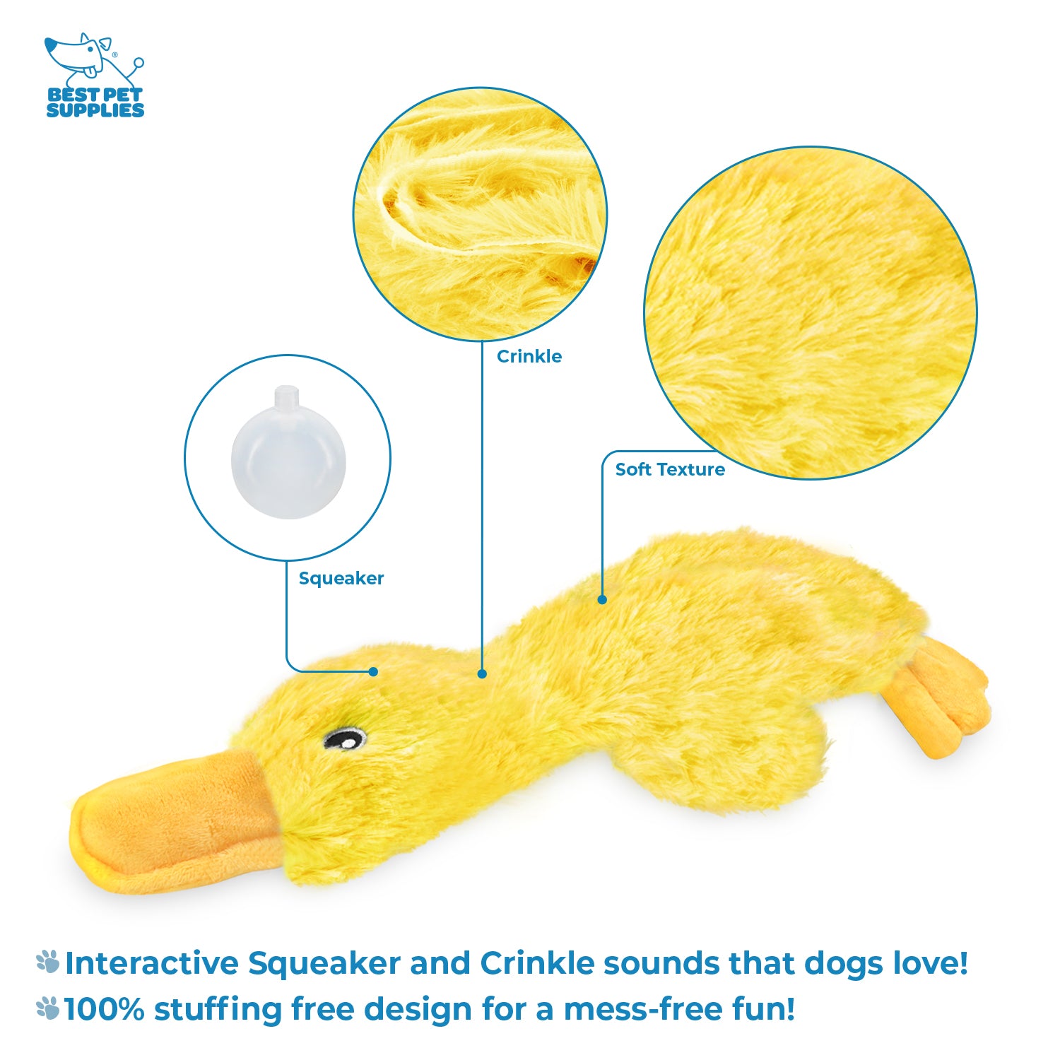 voyager-crinkle-duck-stuffless-dog-toy image 2