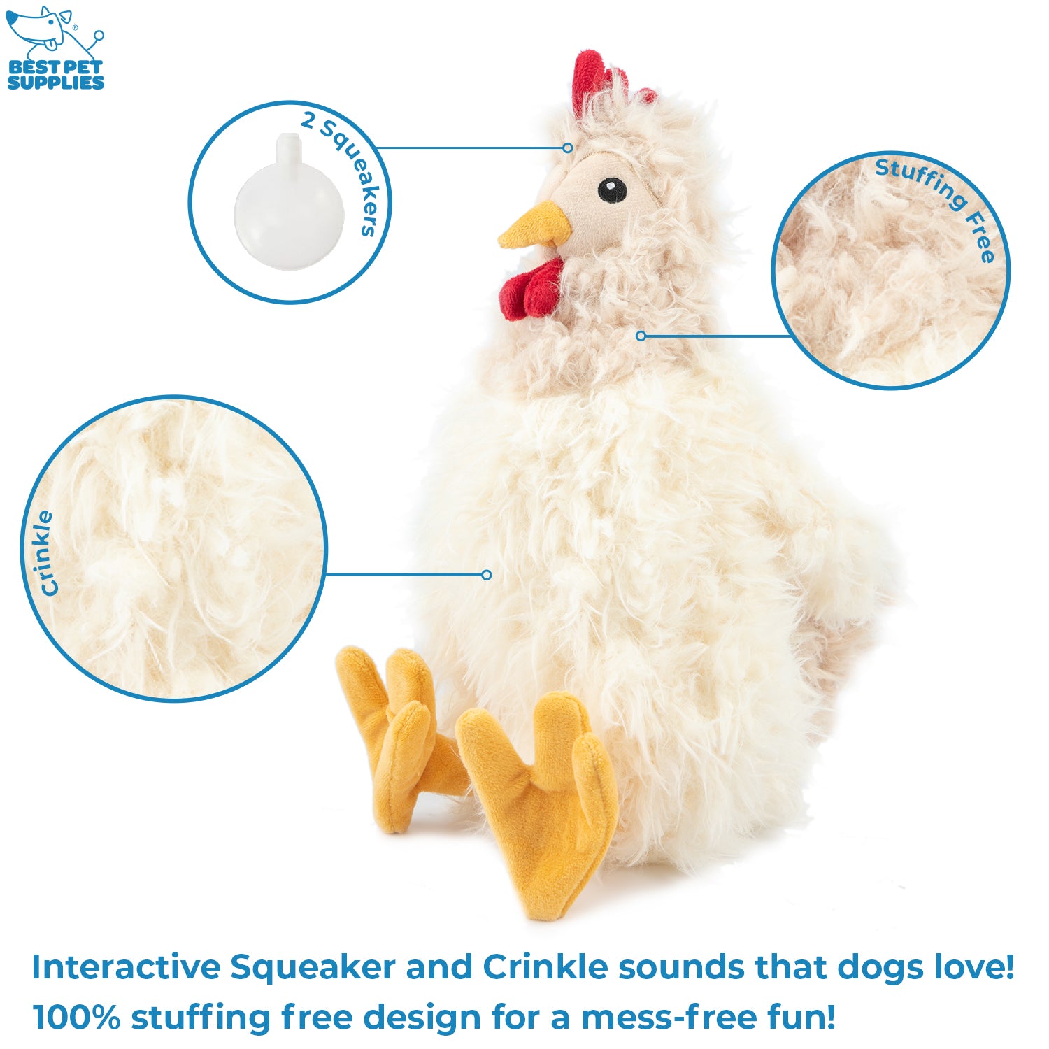 voyager-crinkle-chicken-stuffless-dog-toy image 2