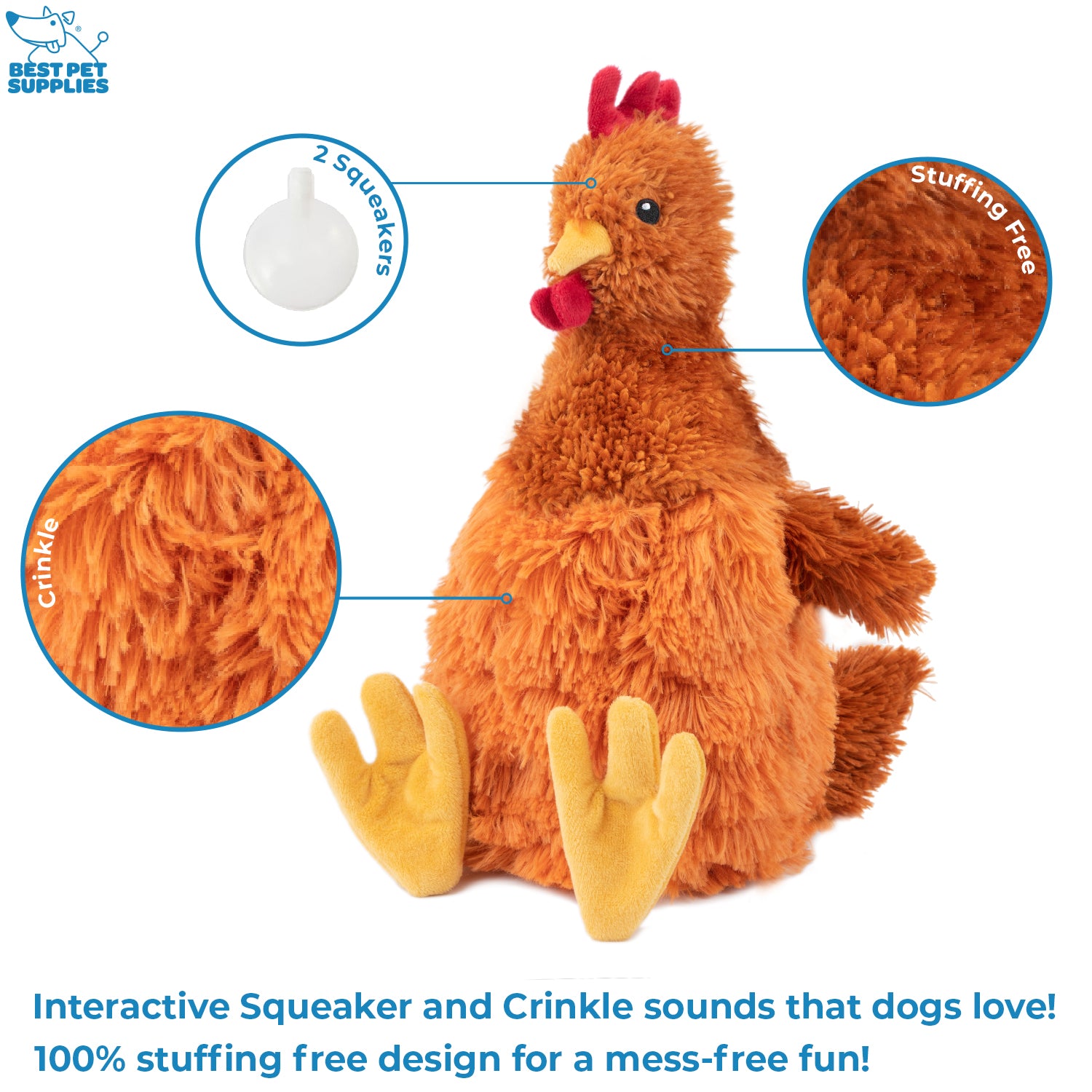 voyager-crinkle-chicken-stuffless-dog-toy image 6
