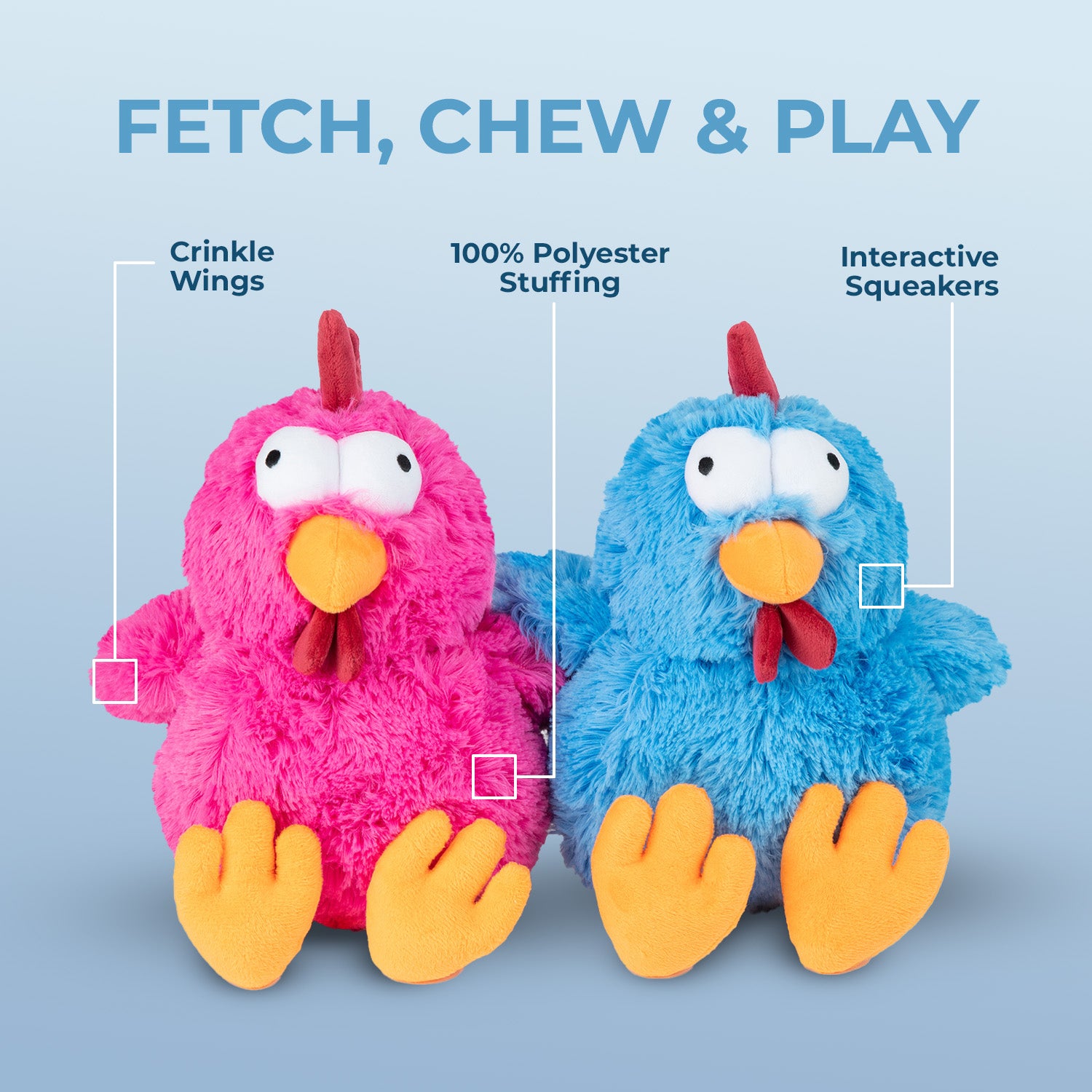 voyager-mrs-cluck-squeaky-plush-dog-toy-soft-chicken-plush-with-squeaker image 4